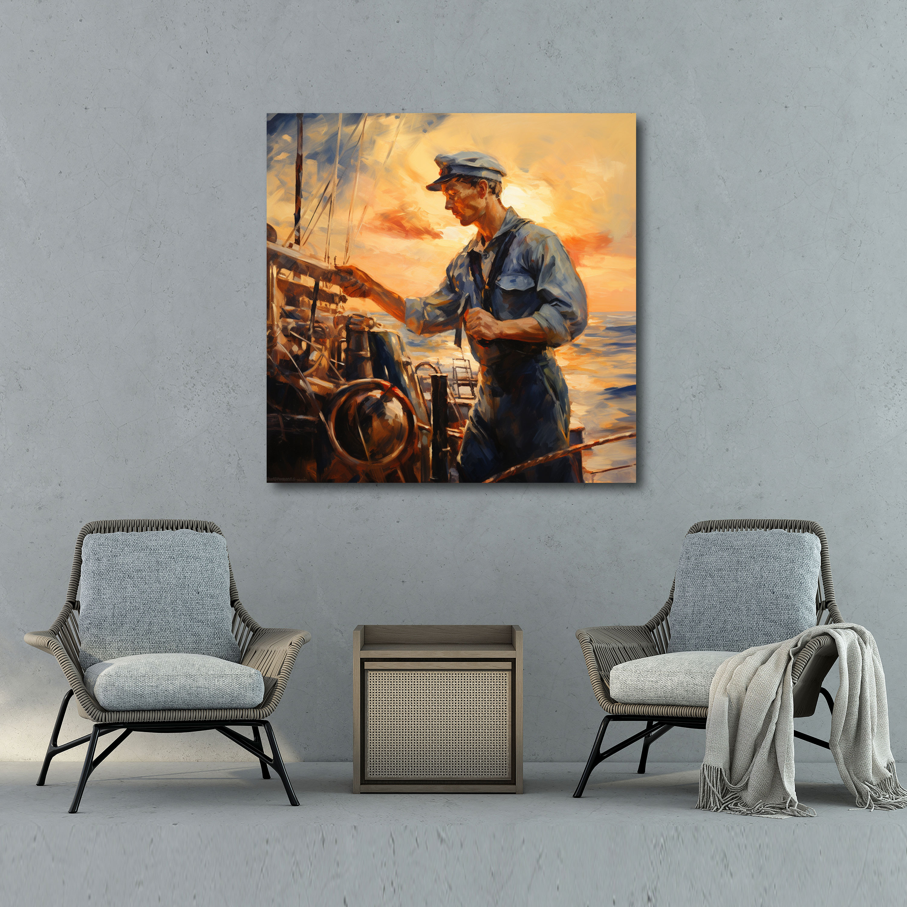 Navy Sailor Canvas Print - Navy, Wall Decoration, Wall Art, Canvas Print
