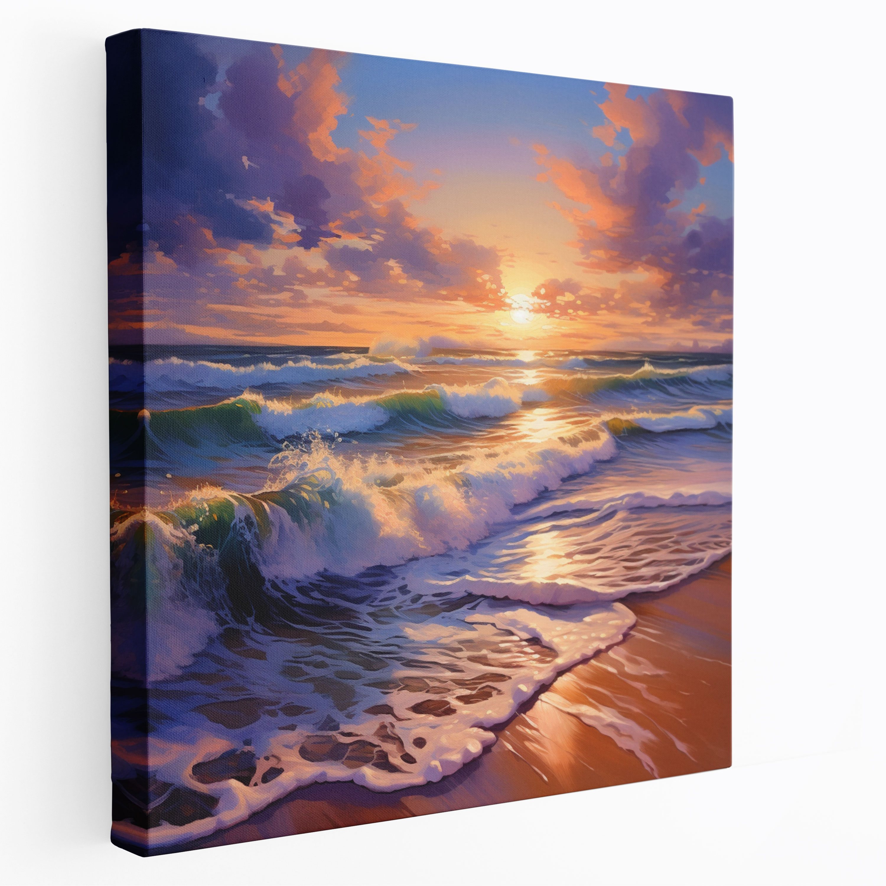 Navy Beach Sunset Canvas Print - Navy, Sunset, Canvas Print, Waves
