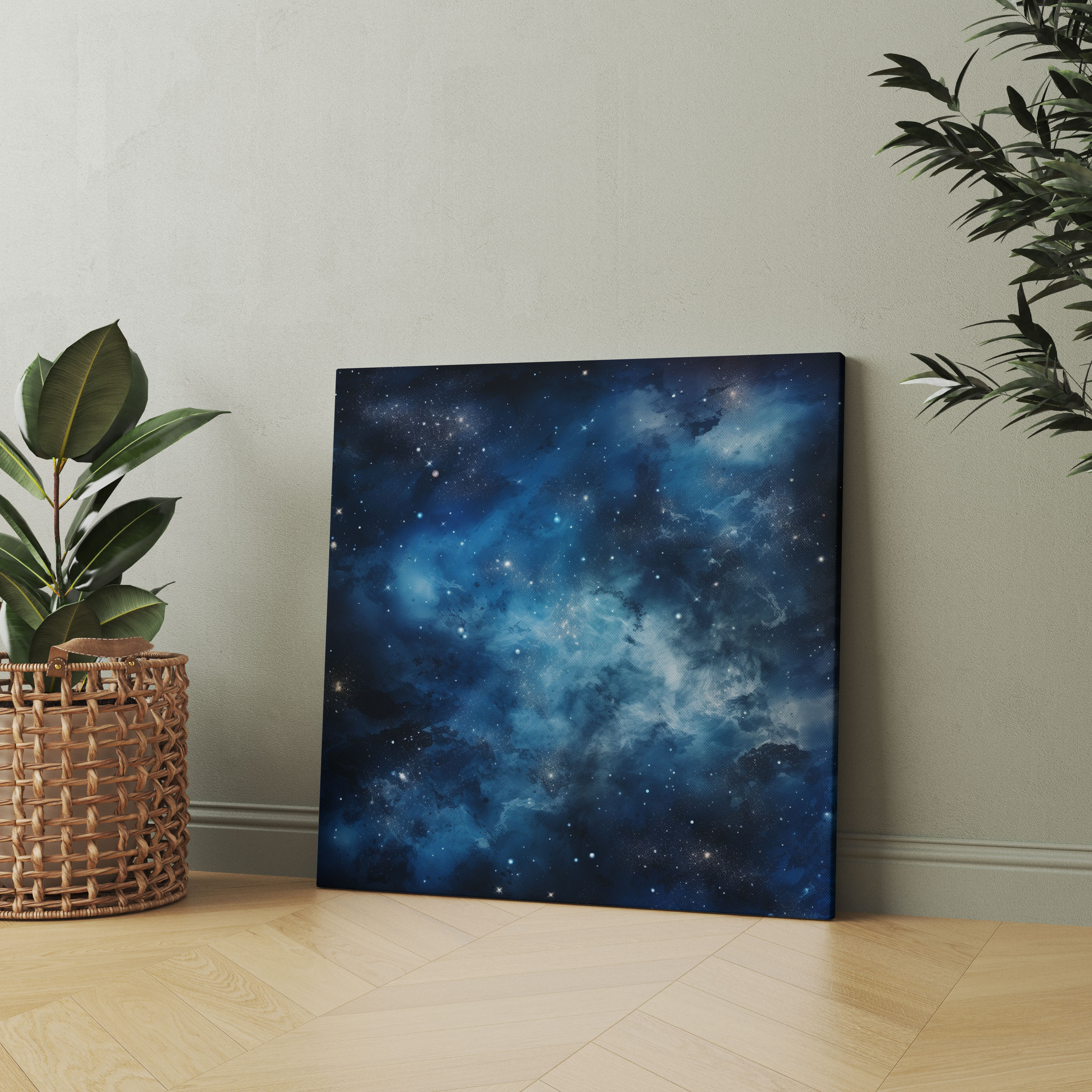 Navy Galaxy Canvas Print - Navy, Universe, Canvas Wall Art, Wall Decoration