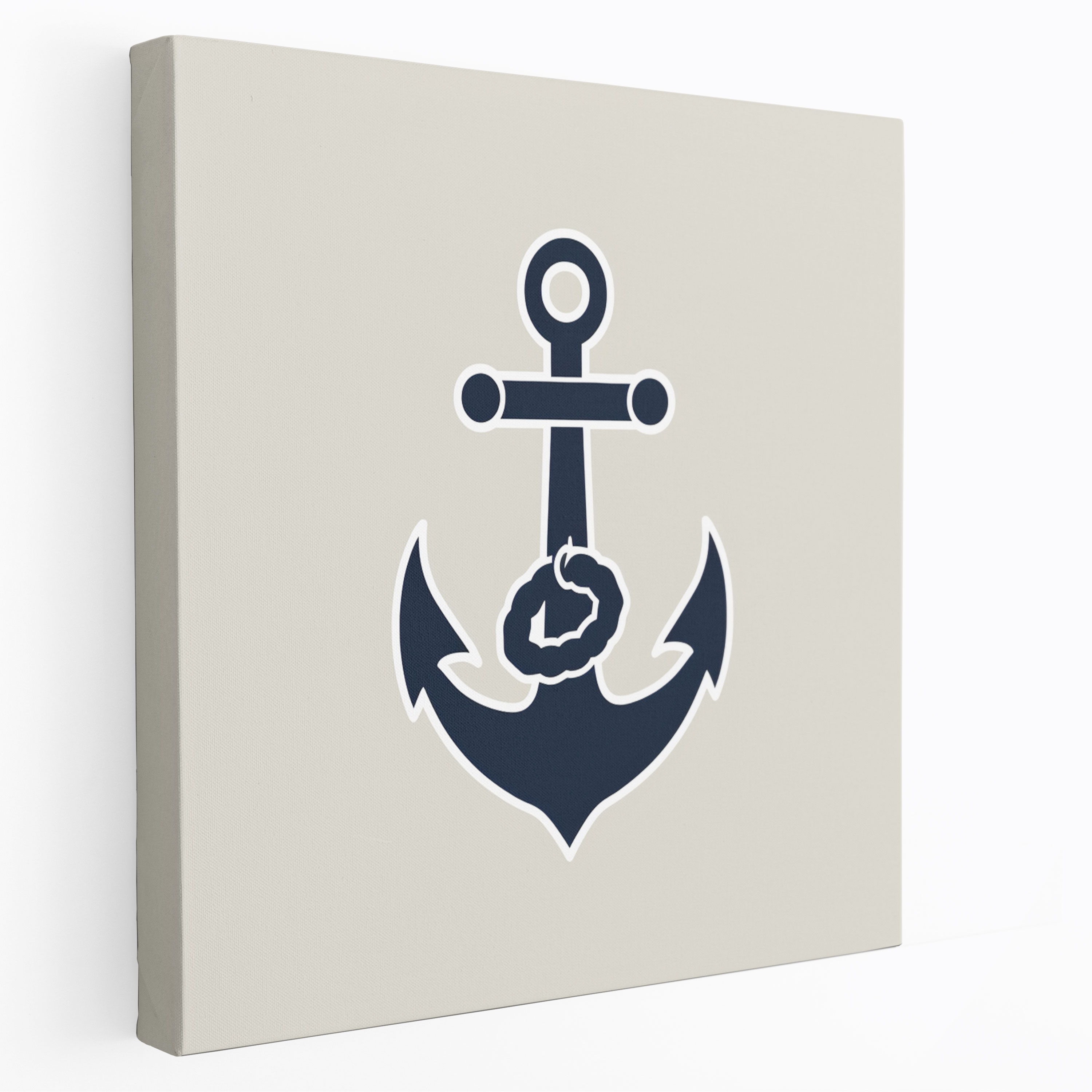 Minimalist Navy Anchor Wall Art - Navy, Anchor Canvas Print, Wall Decoration, Canvas Wall Art