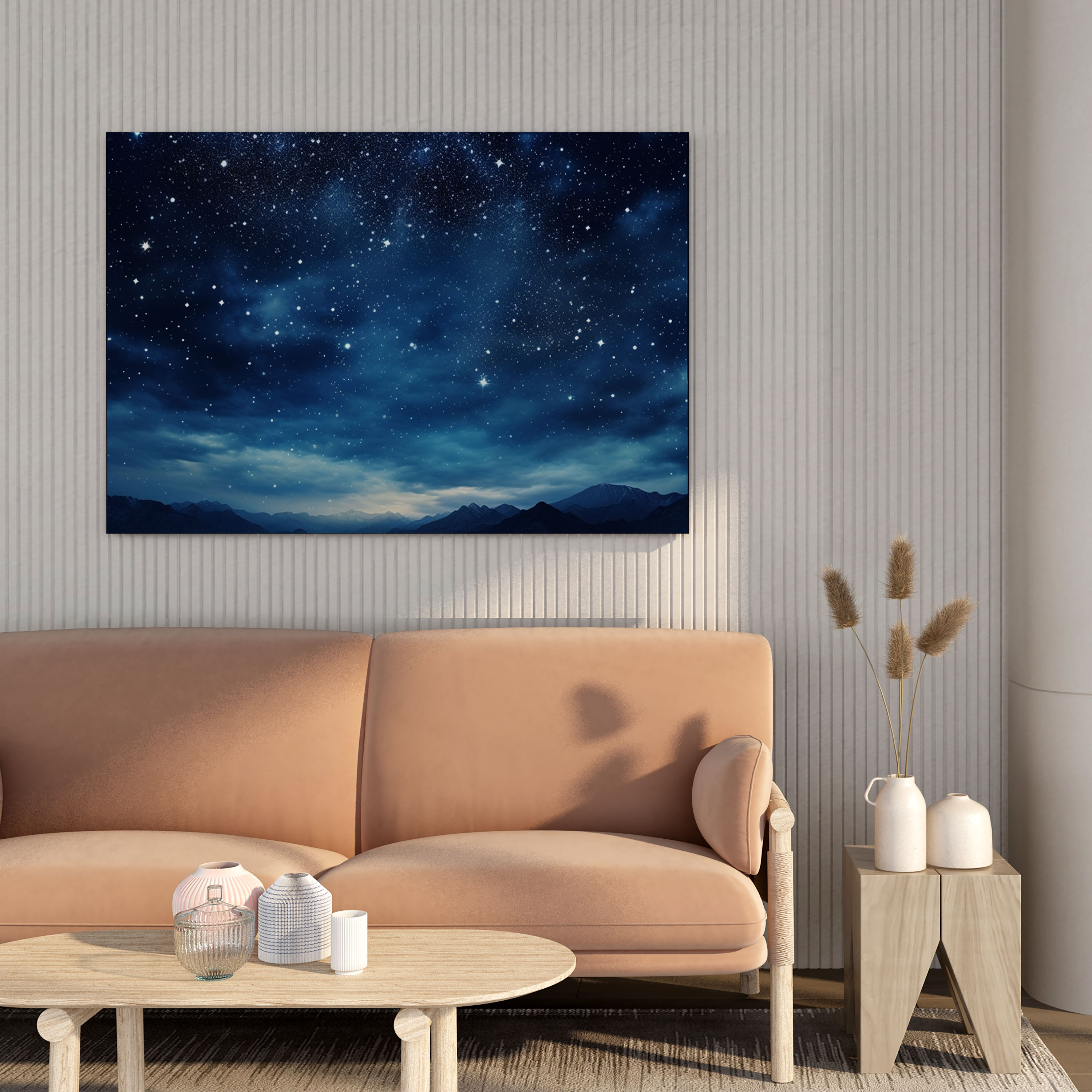 Navy Starry Night Sky Wall Art - Navy, Celestial, Navy, Wall Decoration