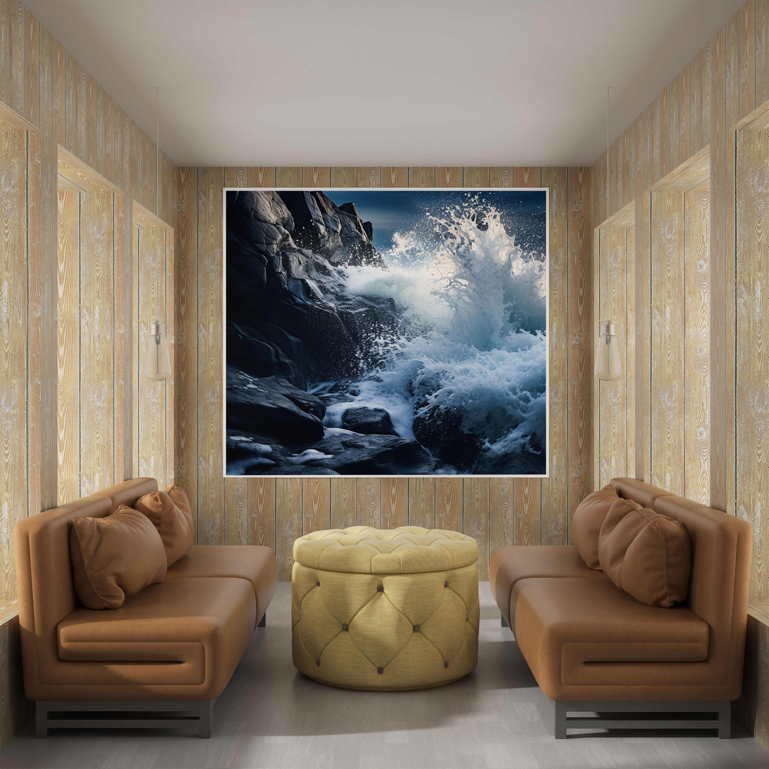 Navy Blue Seascape Wall Art - Navy Blue, Navy Blue, Wall Decoration, Photography