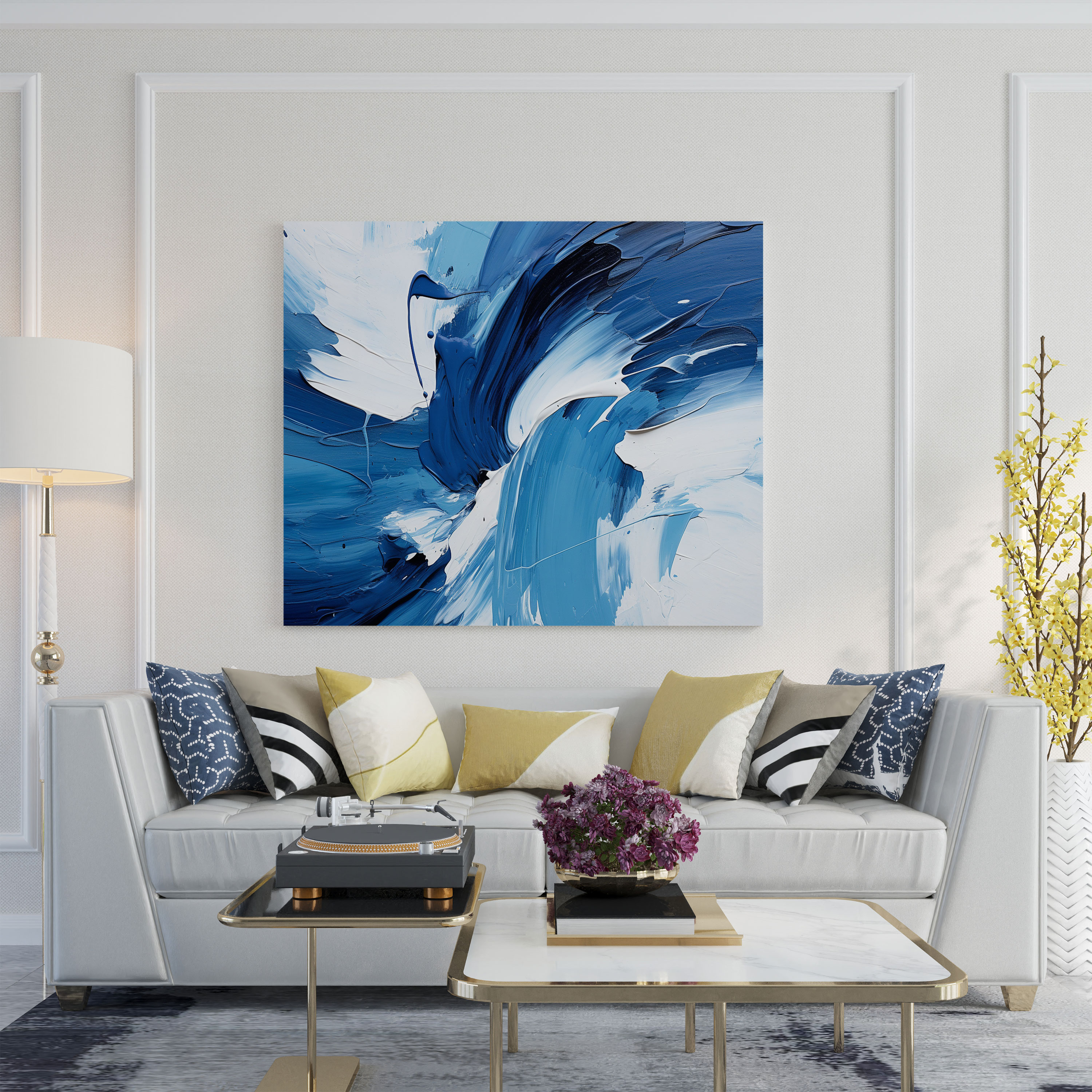 Navy Blue Abstract Canvas Print - Navy Blue, Abstract Art, Wall Art, Canvas