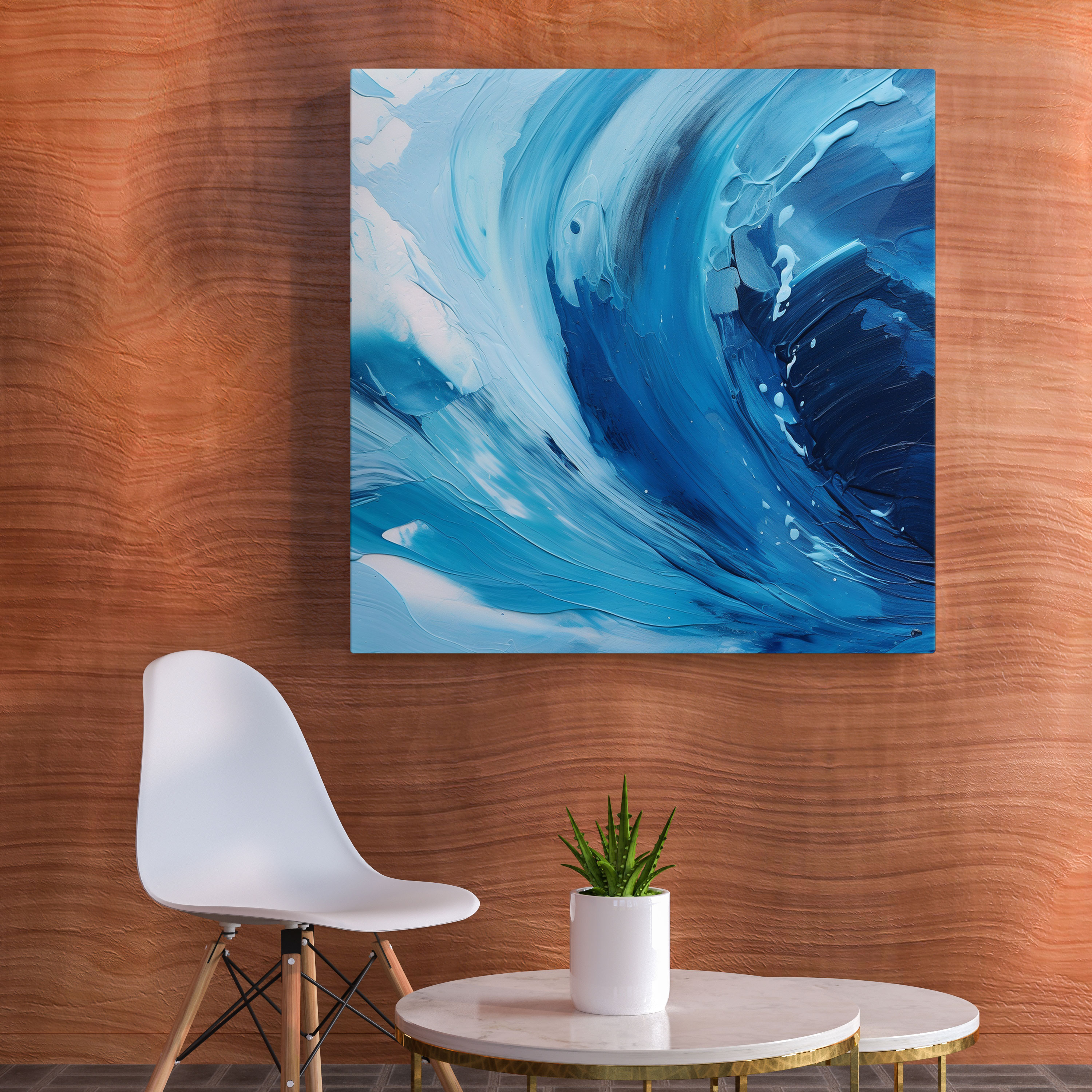 Navy Blue Abstract Canvas Print - Navy Blue, Home Decoration, Canvas, Abstract