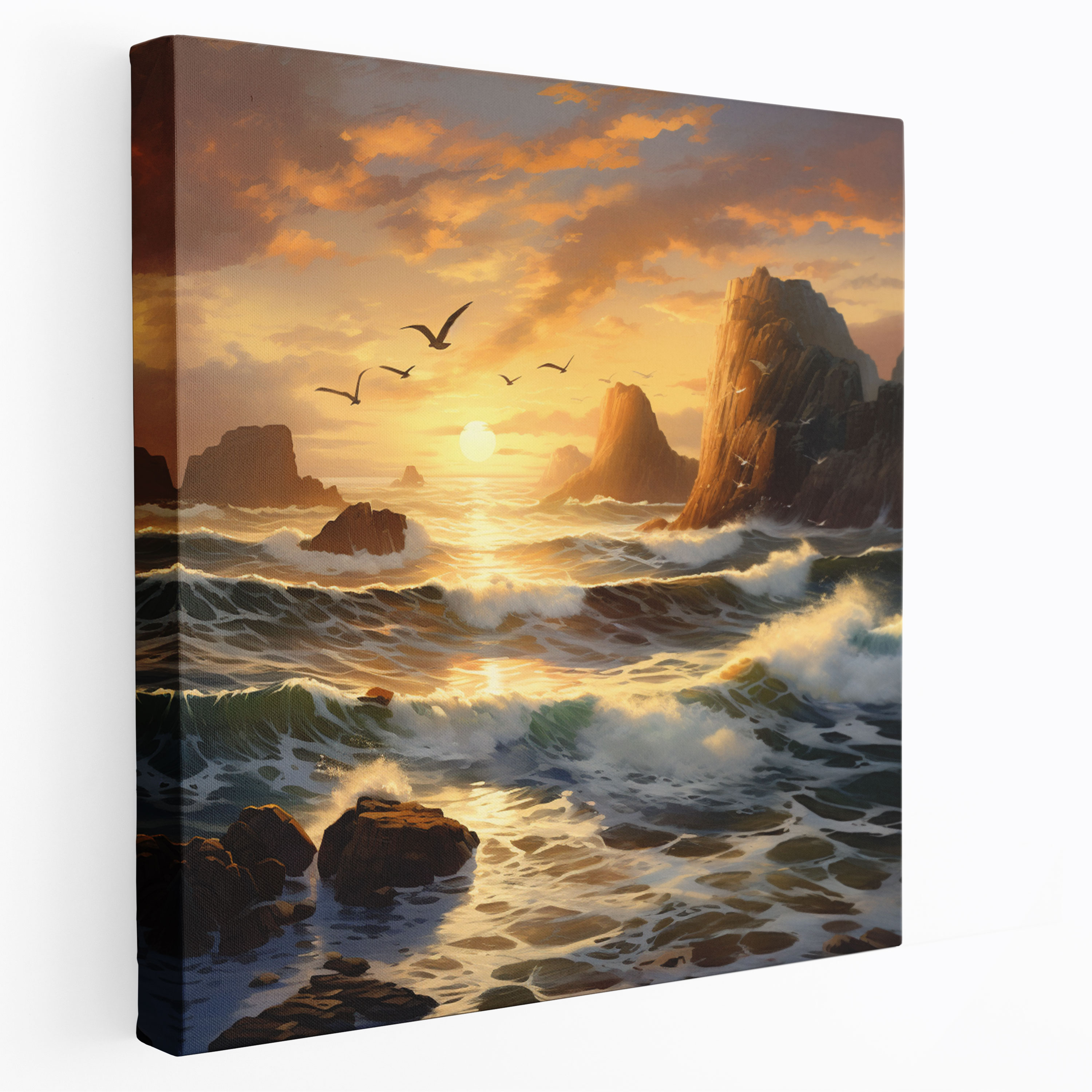Navy Blue Coastal Canvas Print - Navy Blue, Canvas Wall Art, Navy Blue, Home Decoration