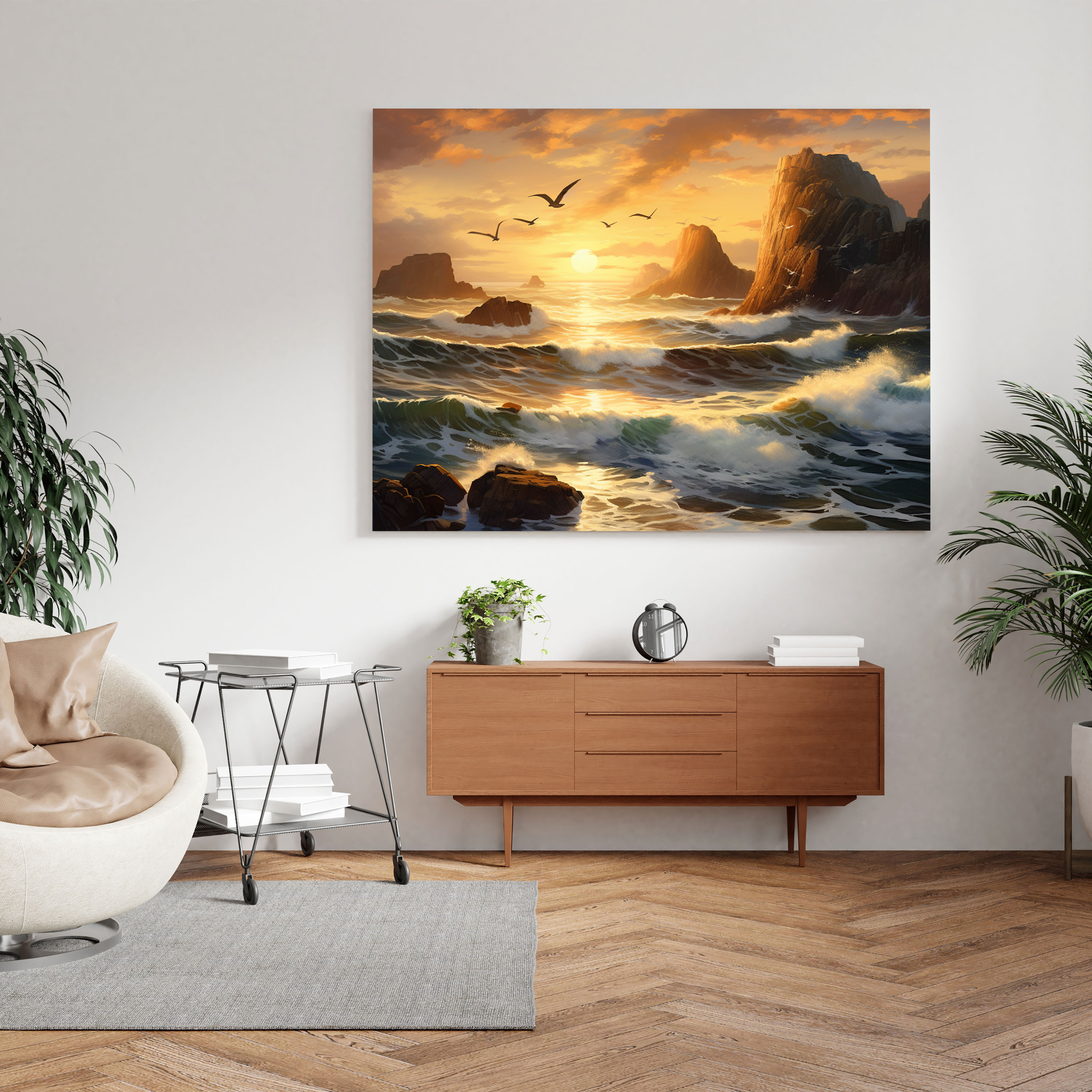 Navy Blue Coastal Canvas Print - Navy Blue, Canvas Wall Art, Navy Blue, Home Decoration
