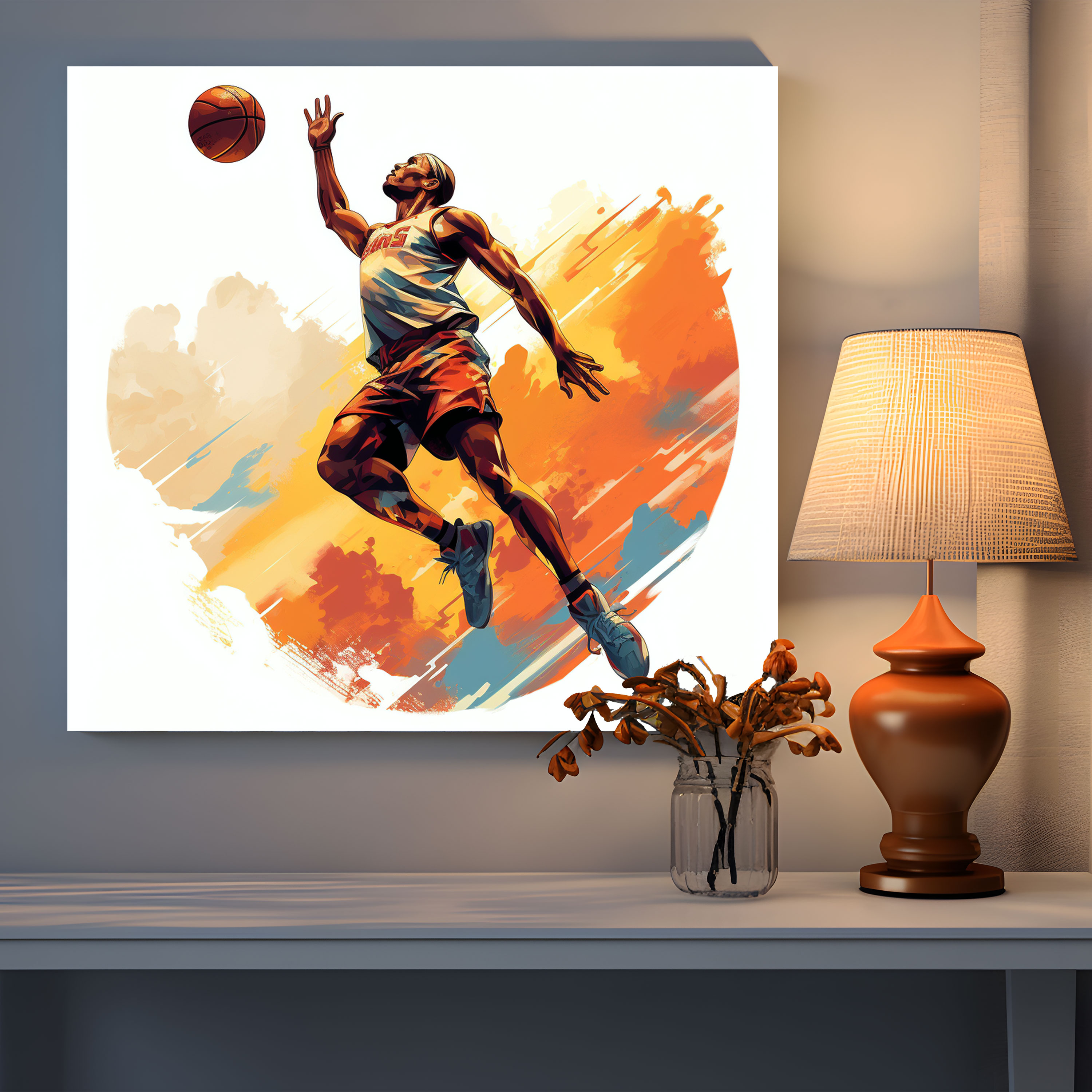 NBA Wandbild: Slam Dunk Held - NBA Wanddekoration Leinwandbild