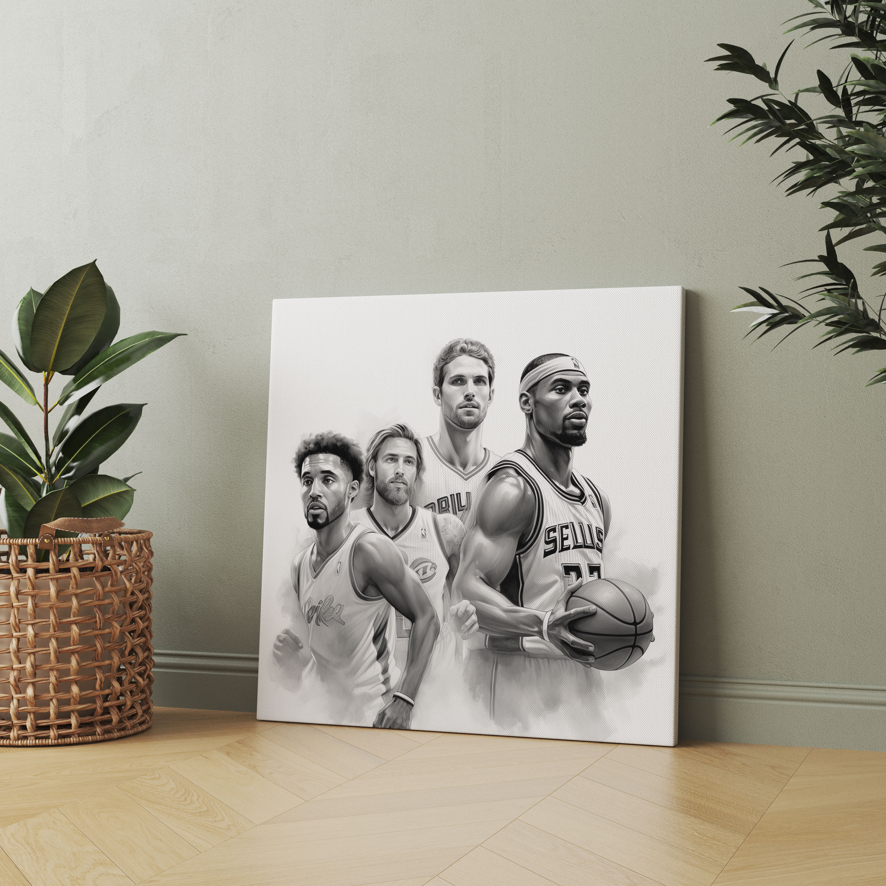 Nba Wall Art - Legends Sketch - Nba, Canvas, Canvas Wall Art, Nba