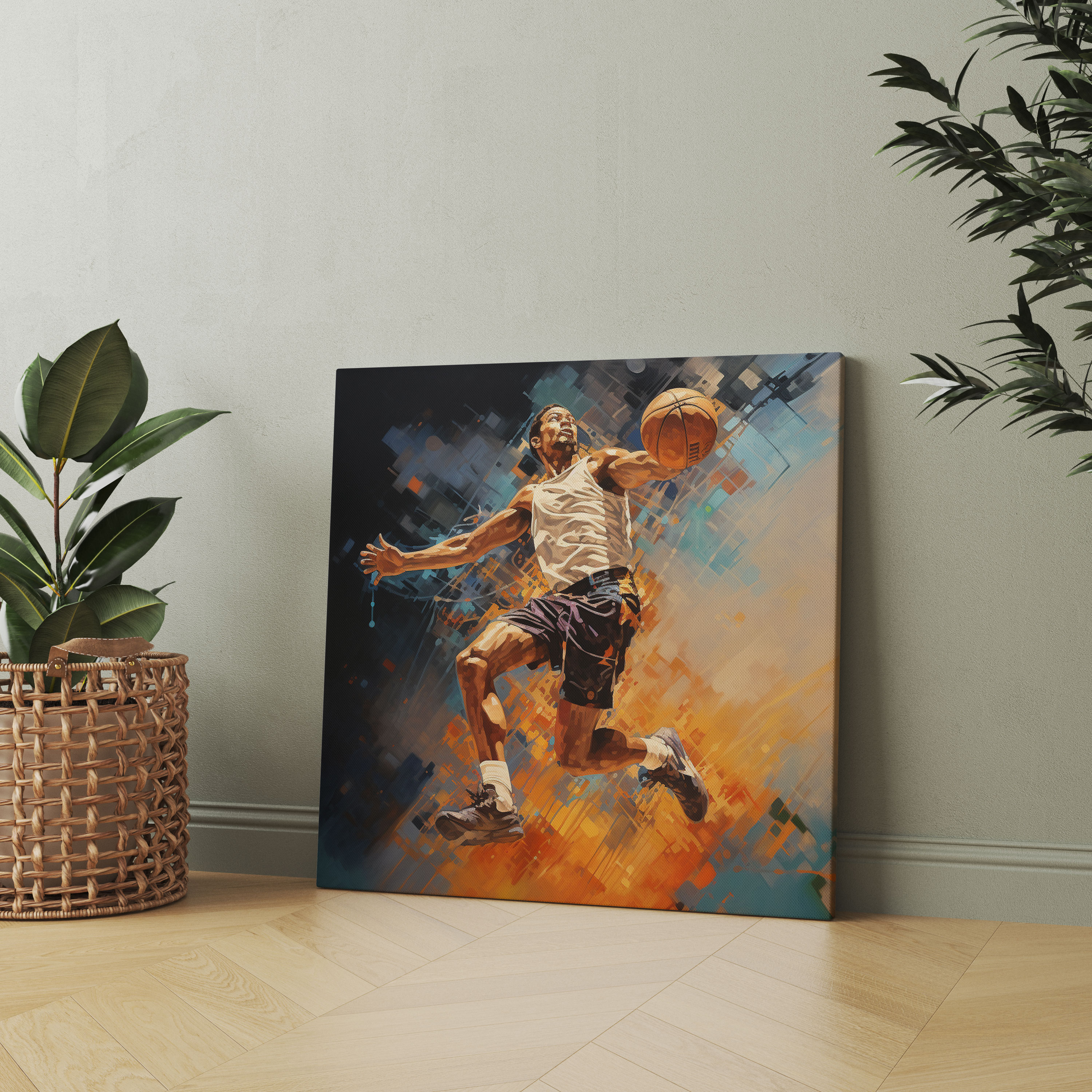 Nba Canvas Print - Athlete In Mid-Air - Nba, Dynamic Motion, Canvas, Skill
