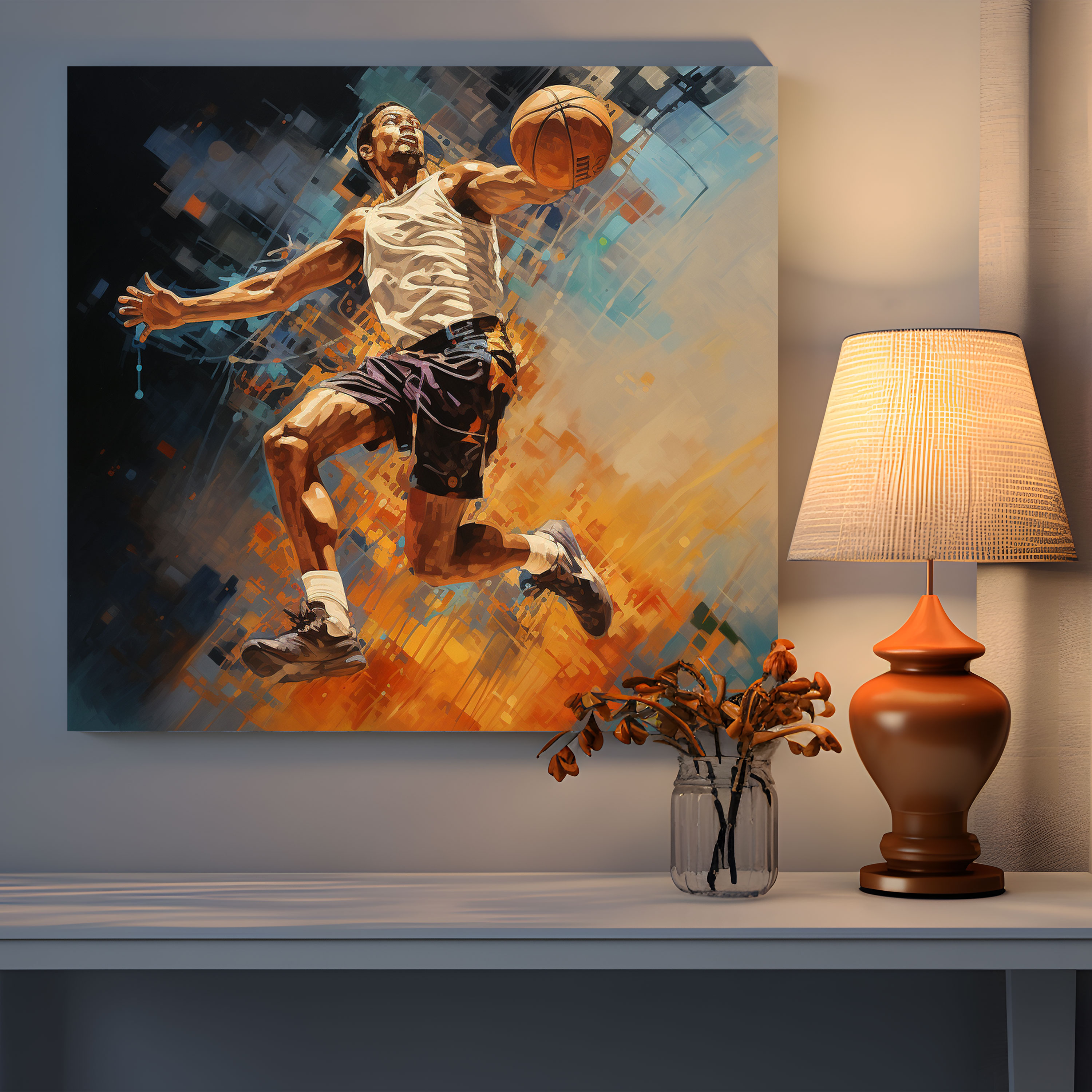 Nba Canvas Print - Athlete In Mid-Air - Nba, Dynamic Motion, Canvas, Skill