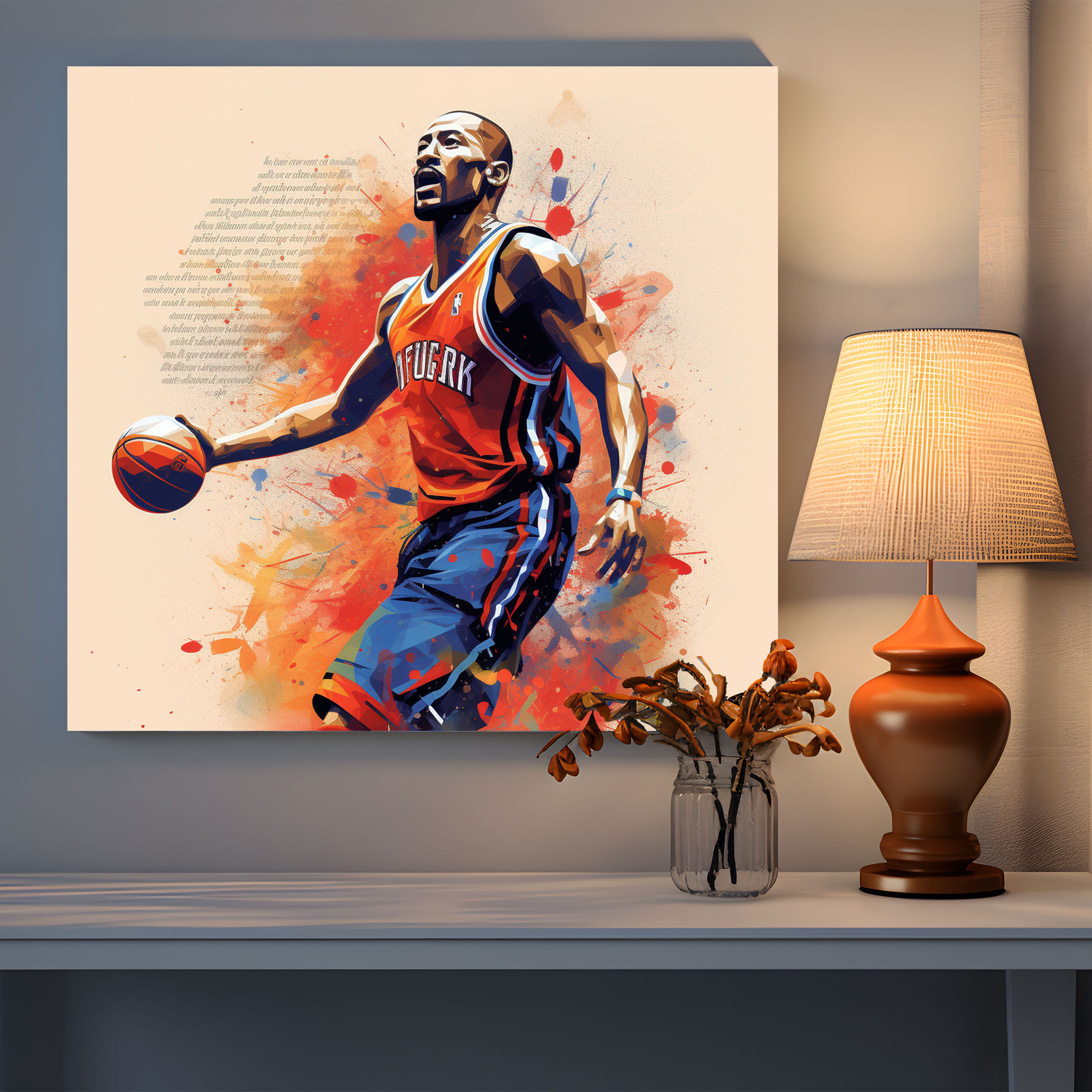 NBA Wandkunst - Inspirierende Zitate - Leinwandbild Basketball-Fans Motivation