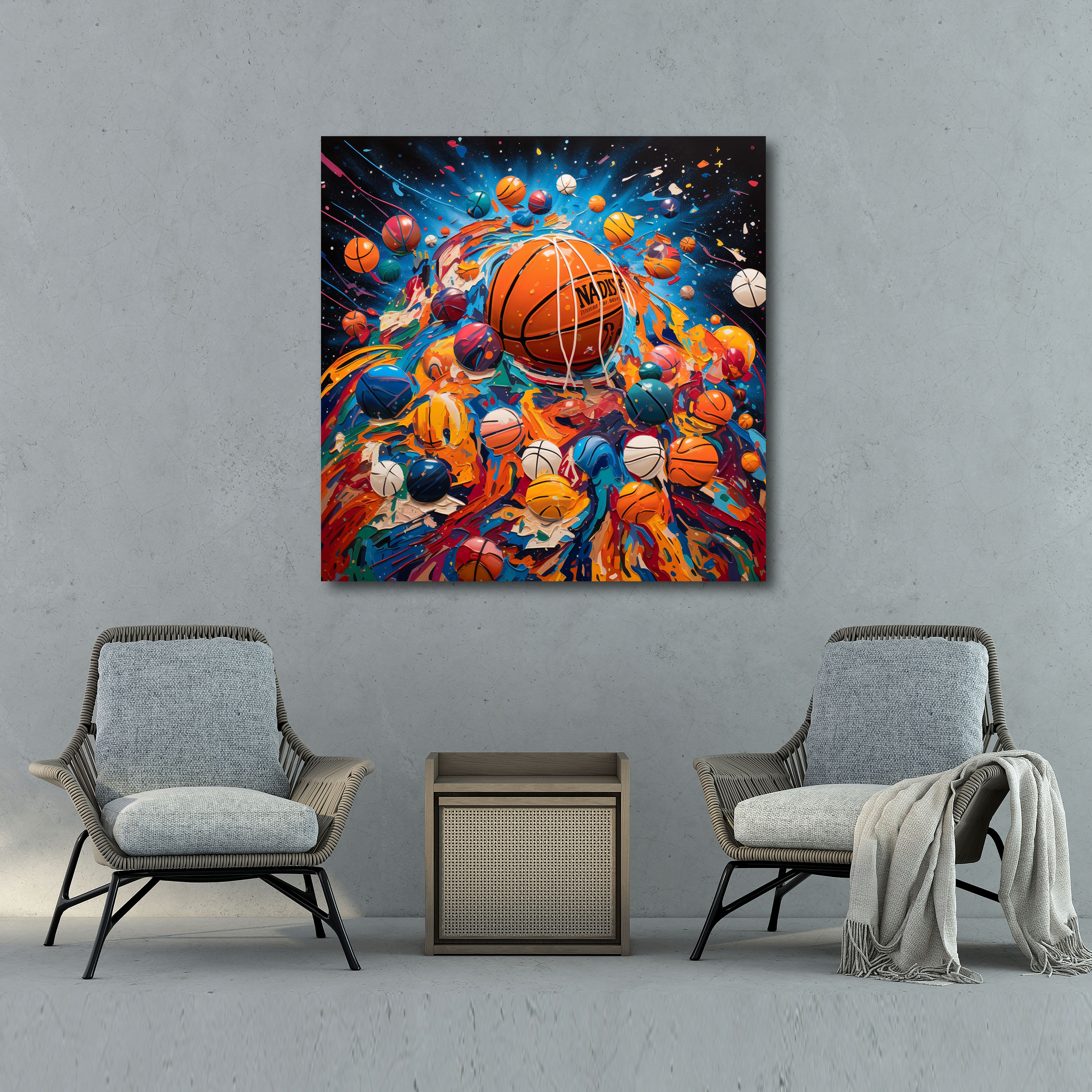 Nba Wall Art - Mixed Media Basketball - Nba, Wall Art, Wall Decoration, Nba