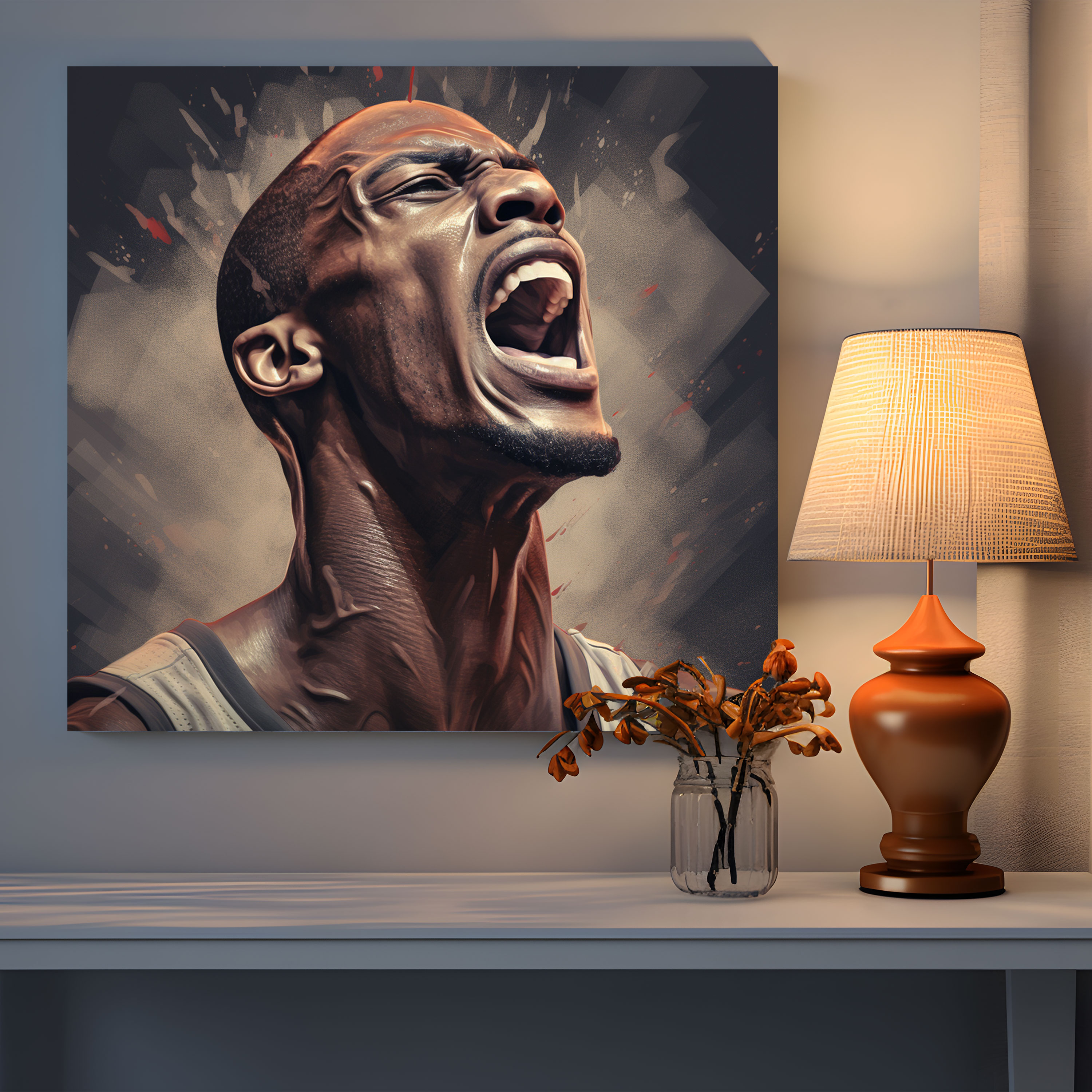 NBA Leinwandbild - Fotorealistische Wandkunst eines inspirierenden Spielers - NBA Leidenschaft Wandkunst Wohnkultur