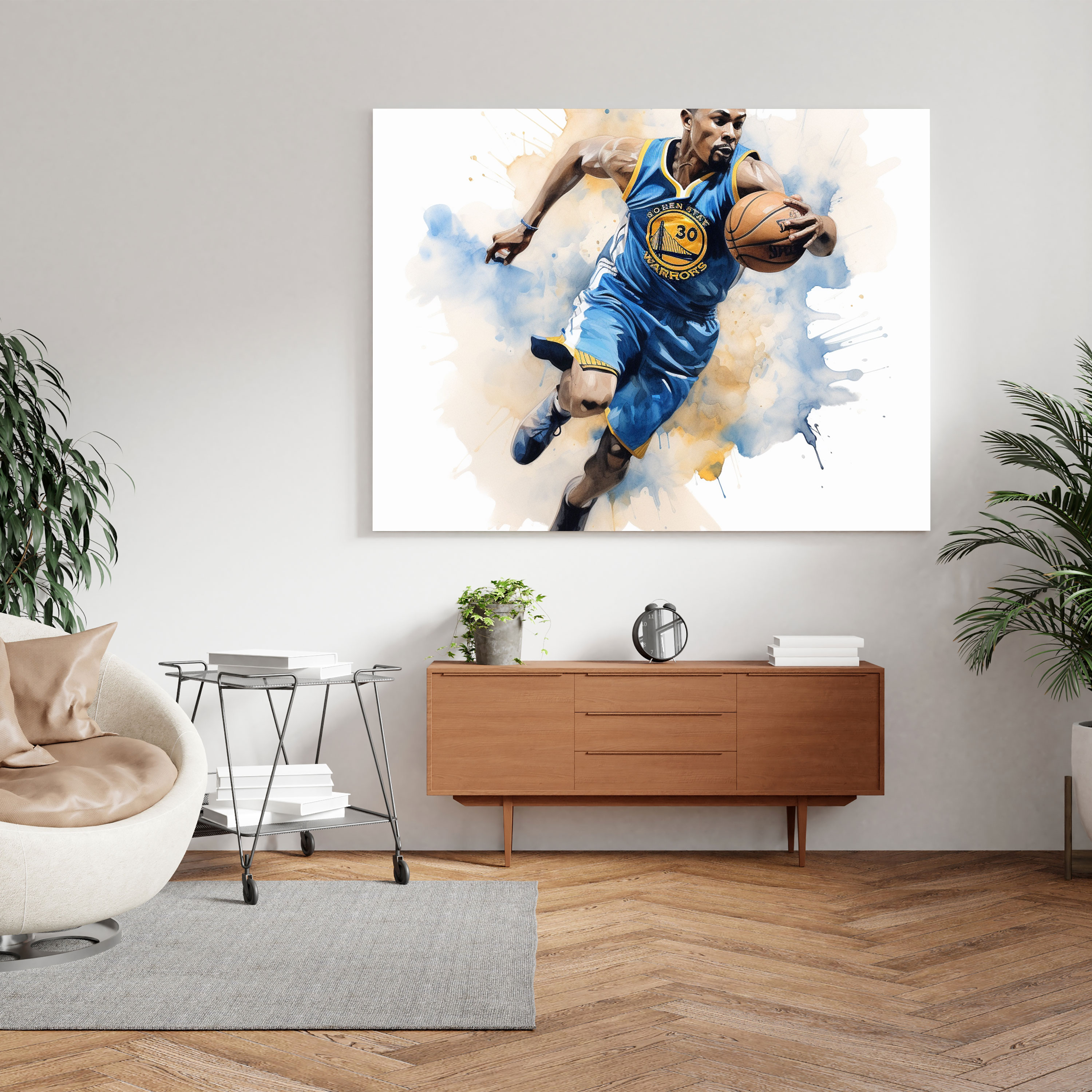 Nba Canvas Print - Elegant Wall Art In Watercolor Style - Nba, Nba, Elegant, Canvas Print
