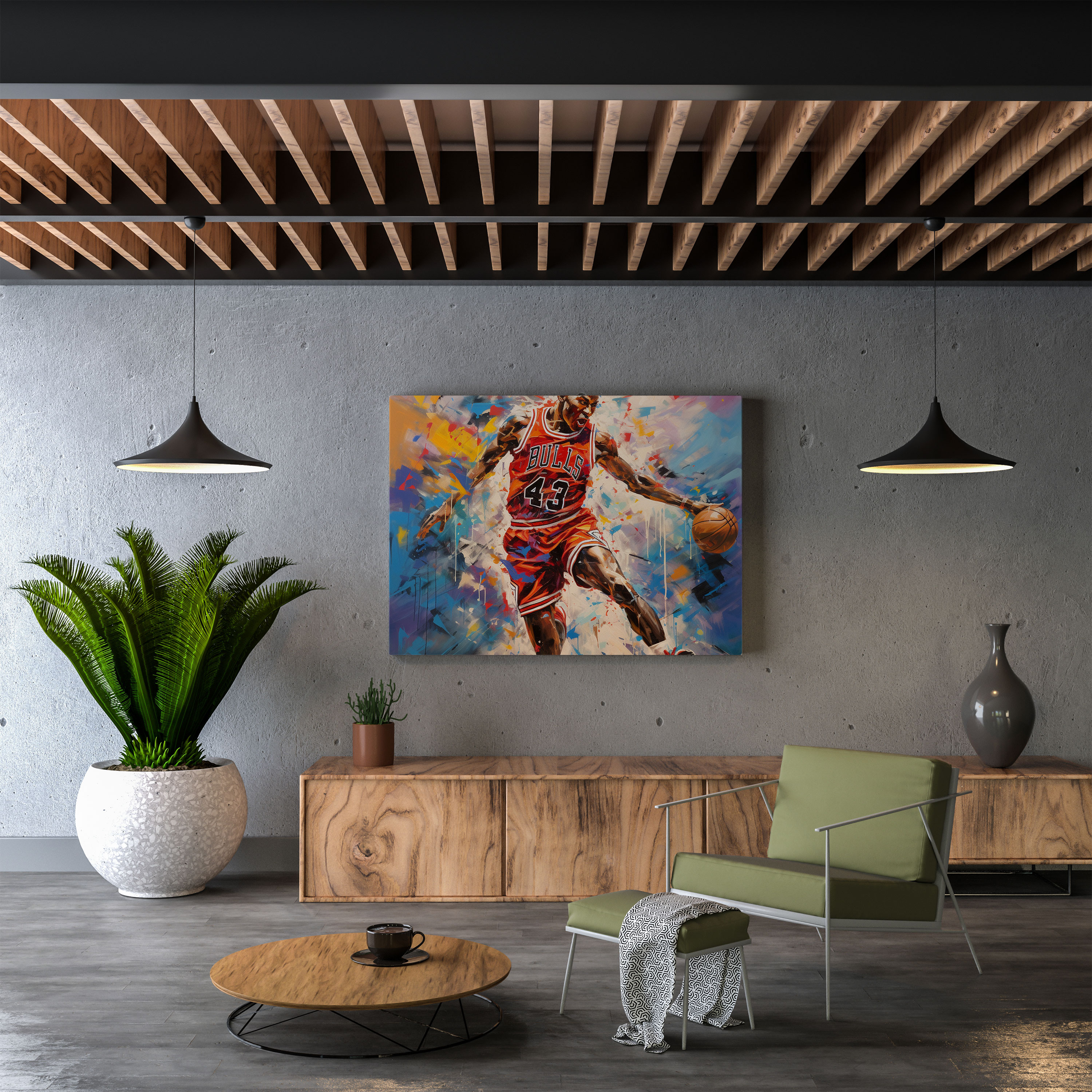 Nba Wall Art - Impressionistic Canvas Print Of A Thrilling Game - Nba, Canvas Wall Art, Thrilling Game, Wall Decoration