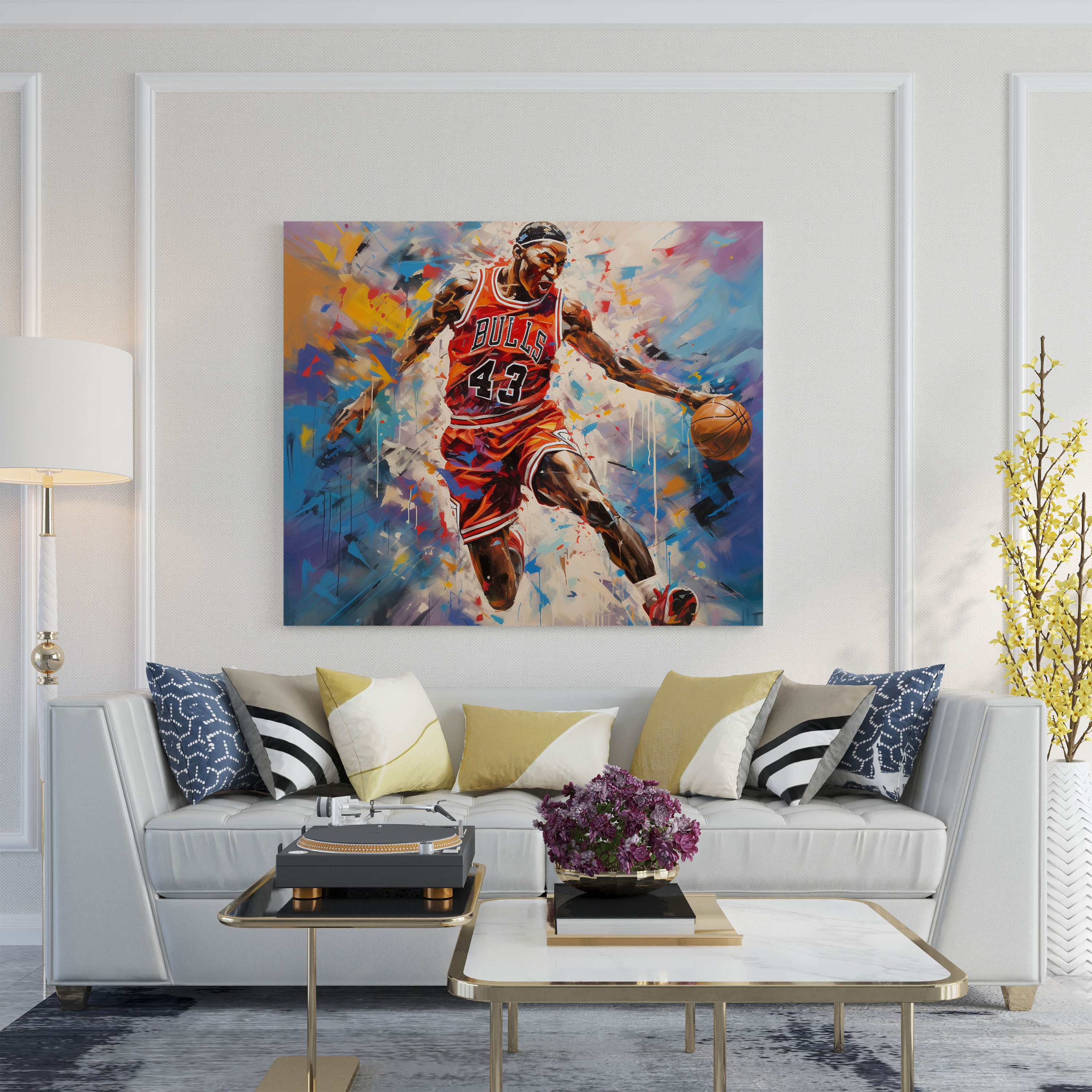 Nba Wall Art - Impressionistic Canvas Print Of A Thrilling Game - Nba, Canvas Wall Art, Thrilling Game, Wall Decoration