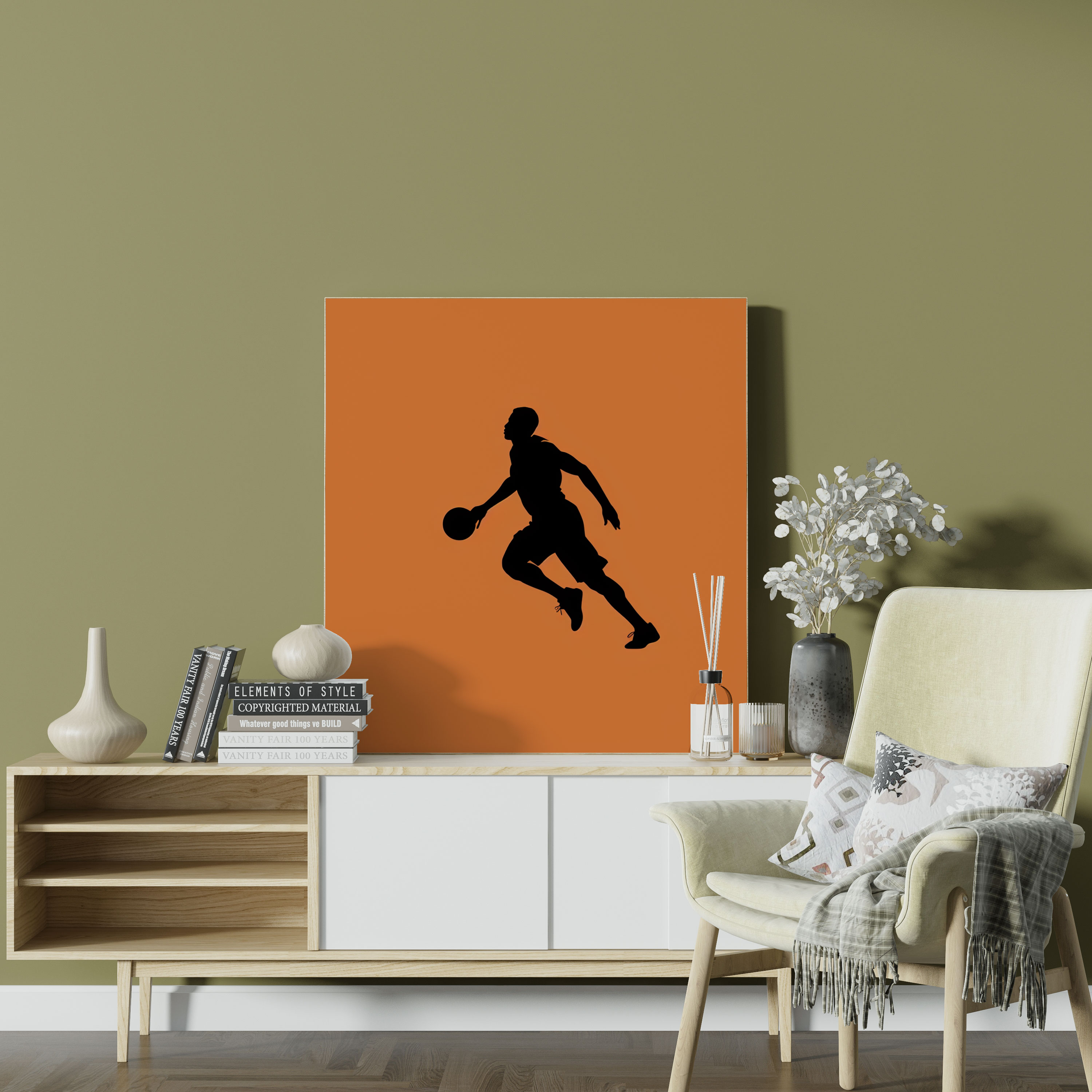 Nba Canvas Print - Minimalist Silhouette Of Basketball Player Wall Art - Nba, Nba, Canvas Print, Wall Art