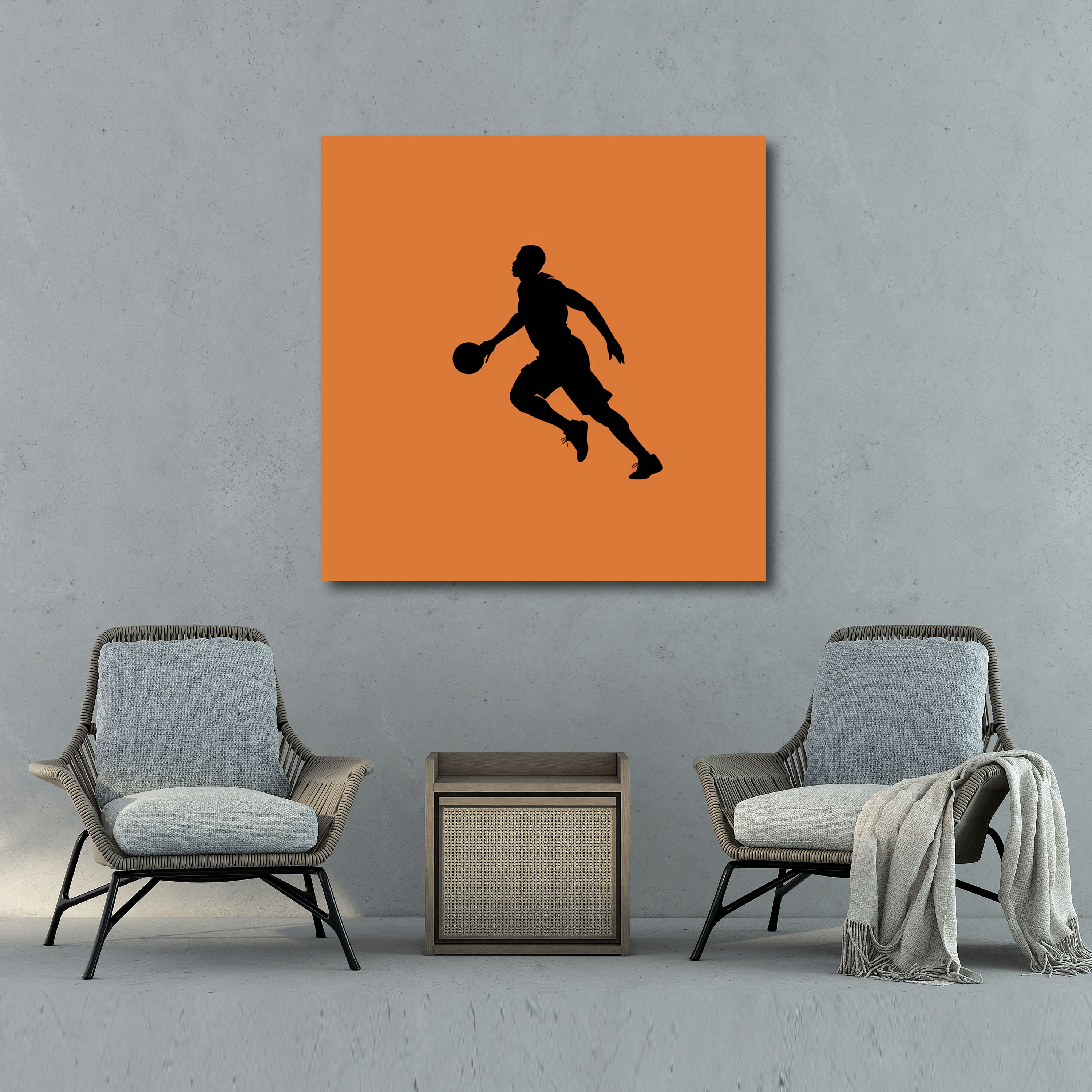Nba Canvas Print - Minimalist Silhouette Of Basketball Player Wall Art - Nba, Nba, Canvas Print, Wall Art