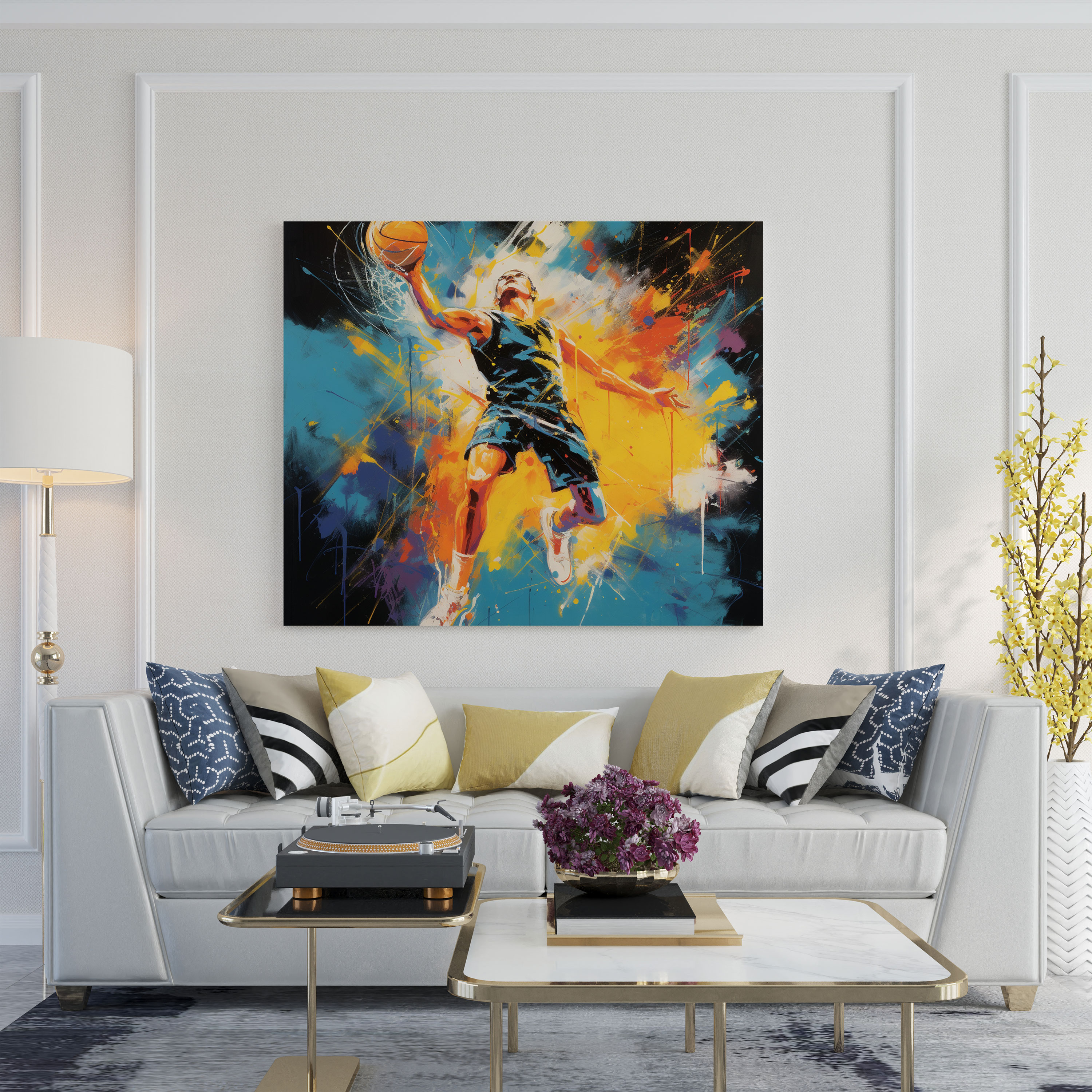 Nba Canvas Print - Abstract Basketball Player Wall Art - Nba, Wall Decoration, Abstract Art, Home Decoration