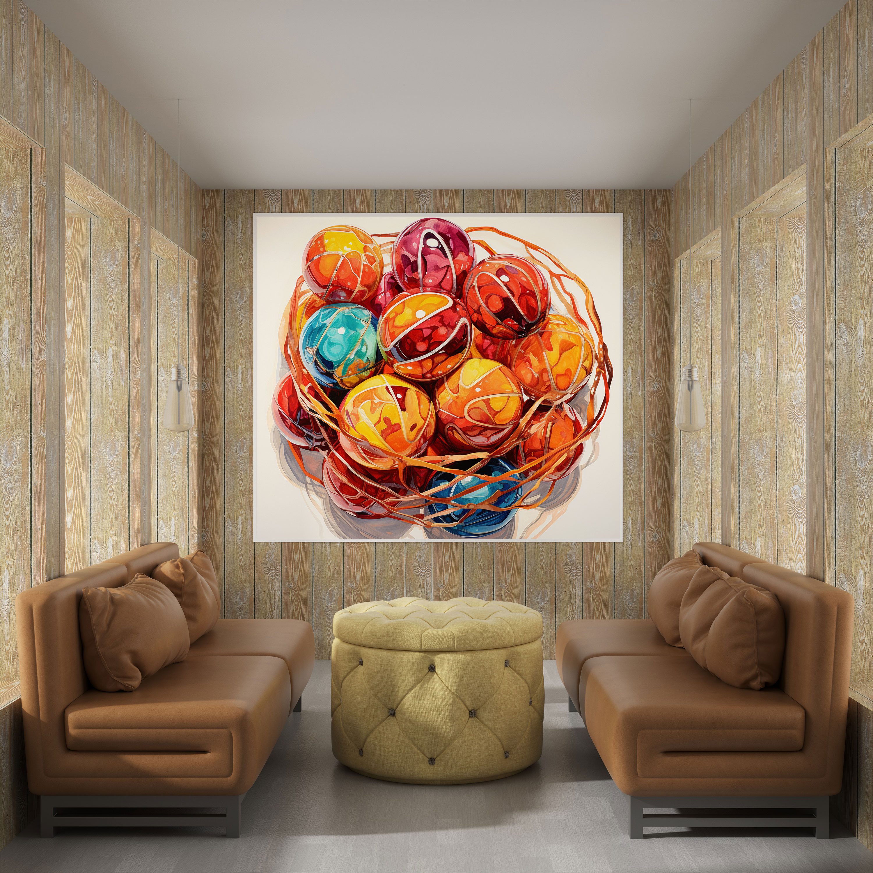 Nba Canvas Print - Watercolor Basketball Balls Wall Art - Nba, Watercolor Painting, Canvas Print, Vibrant Colors