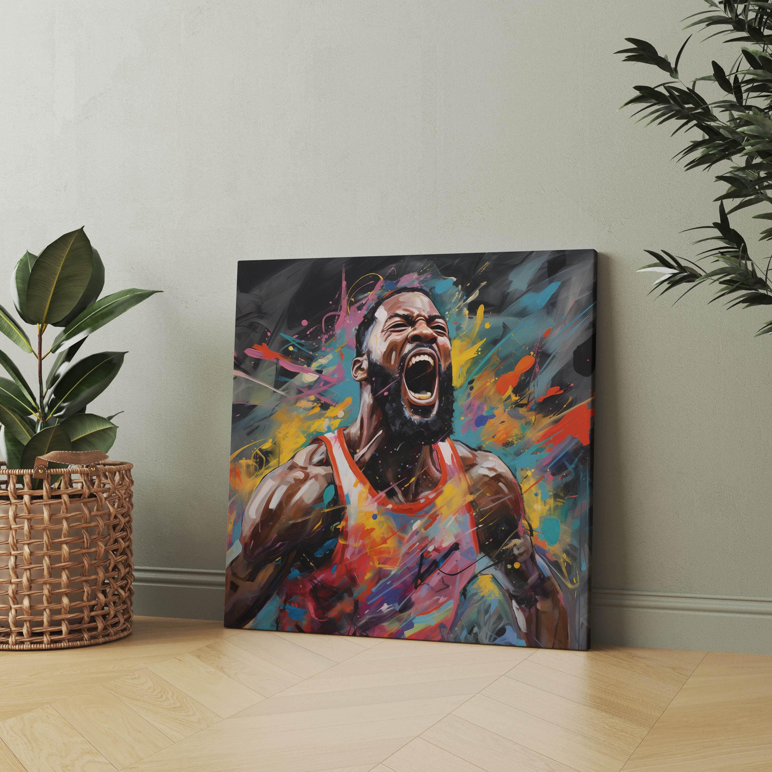Nba Canvas Print: Dynamic Game Energy - Nba, Vivid Colors, Excitement, Game