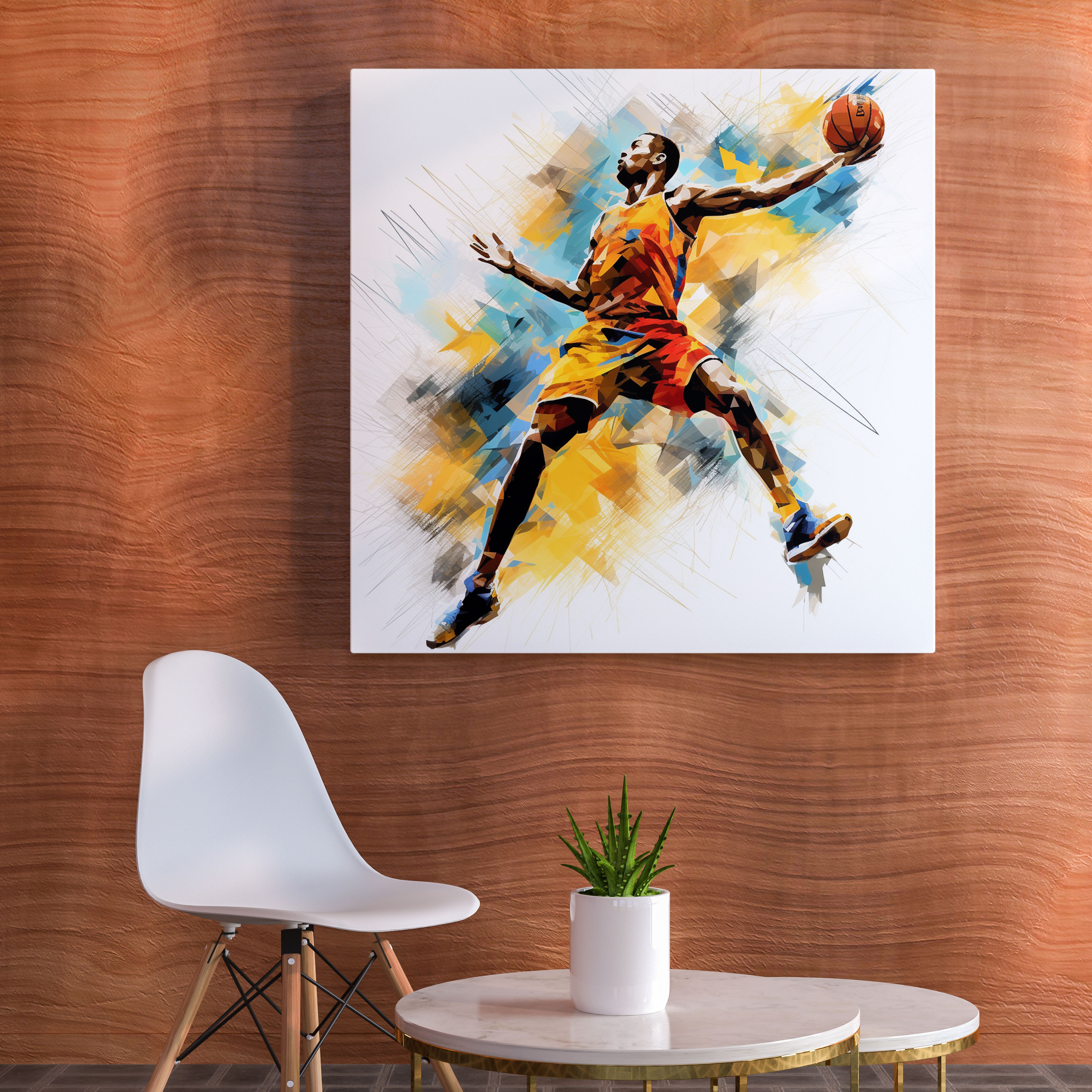 Nba Wall Art: Abstract Dunking Masterpiece - Nba, Wall Art, Wall Decoration, Dunking