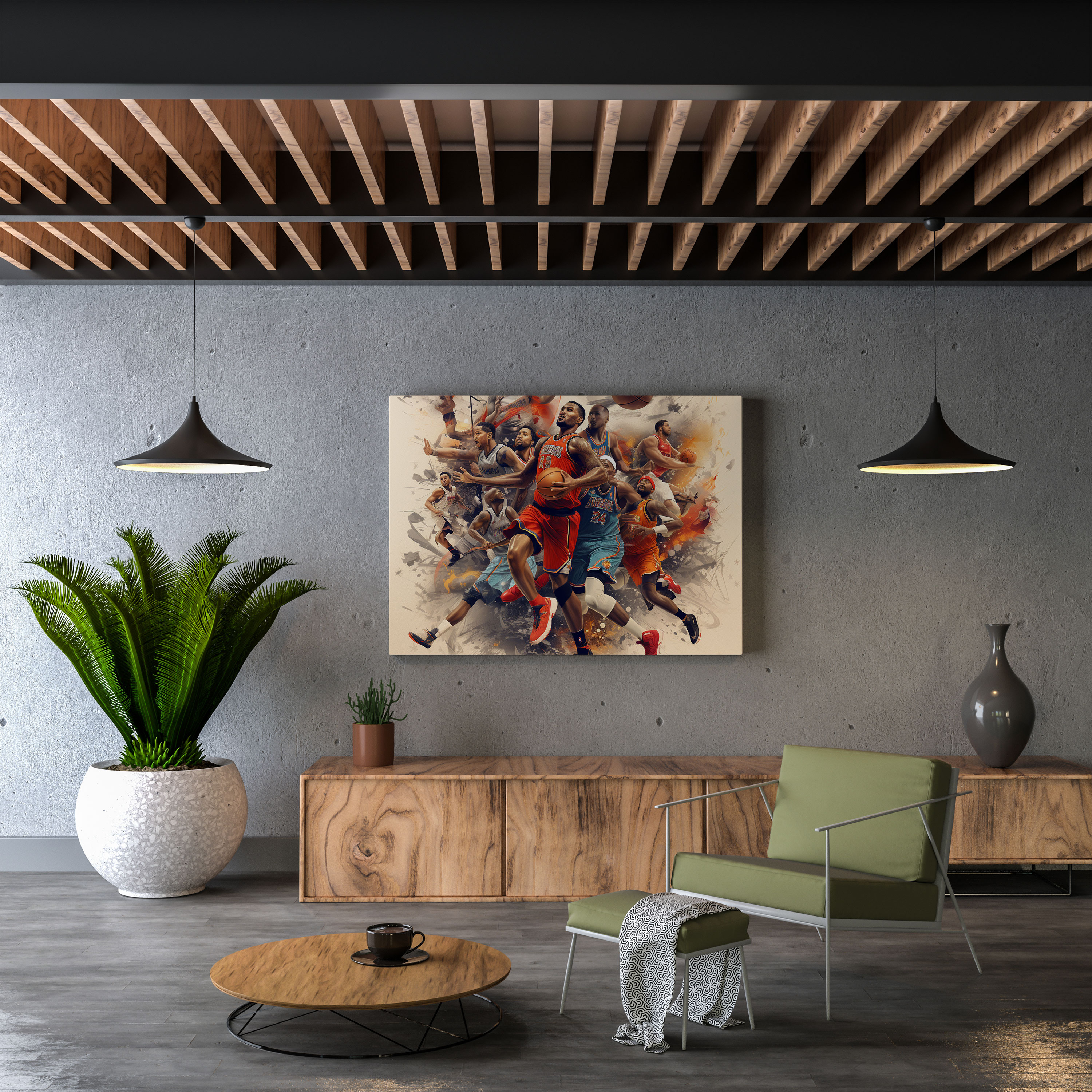 Nba Canvas Print: Extraordinary Players Collage - Nba, Wall Art, Wall Decoration, Action