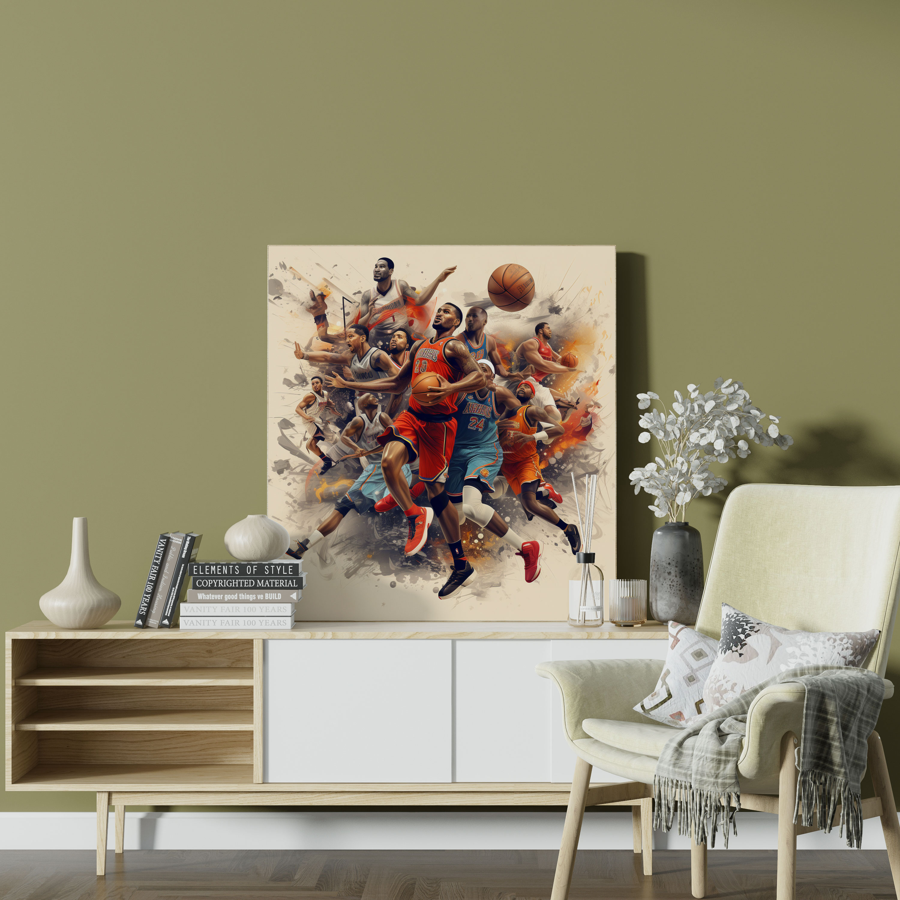 Nba Canvas Print: Extraordinary Players Collage - Nba, Wall Art, Wall Decoration, Action