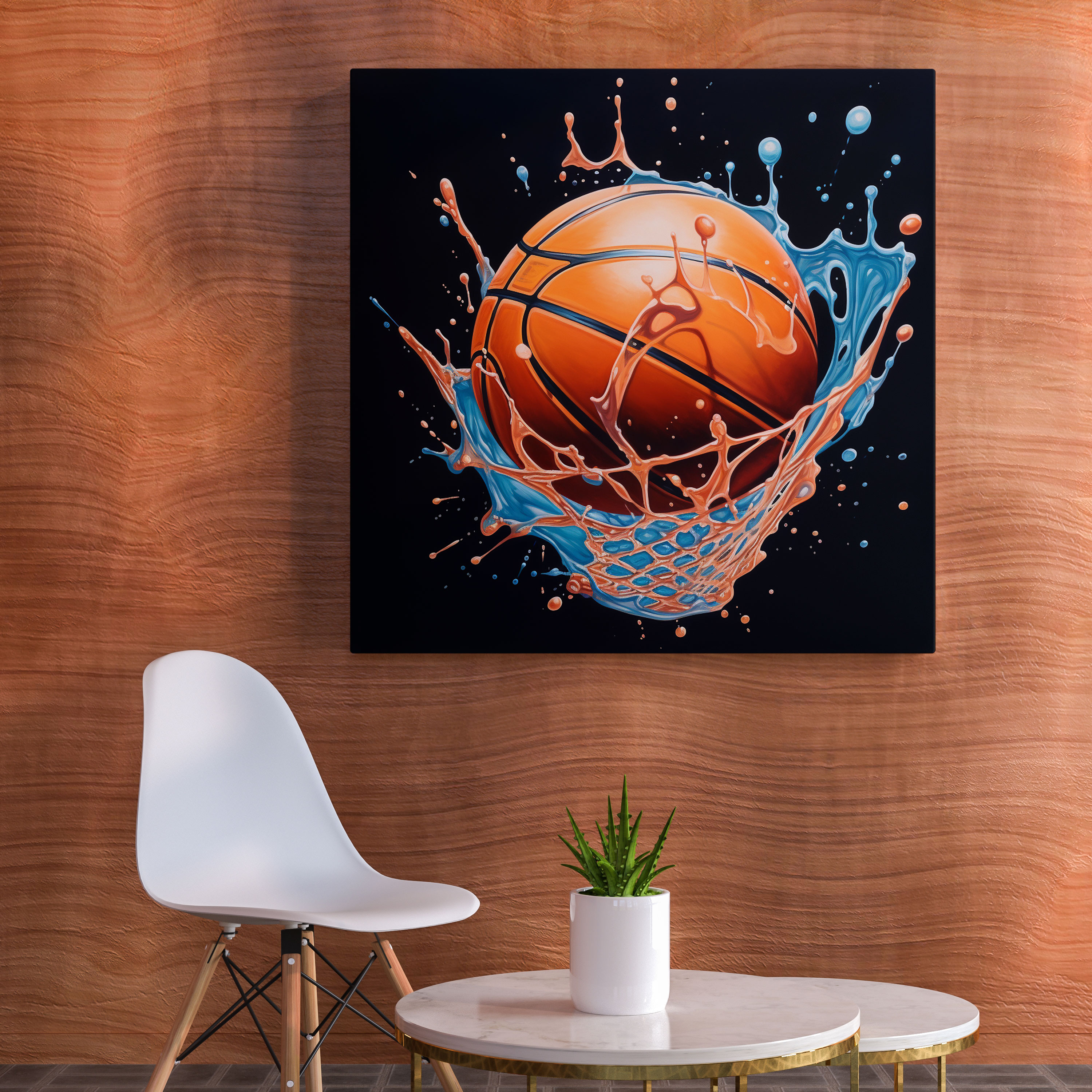 Nba Wall Art - Realistic Acrylic Basketball Canvas Print - Nba, Canvas, Nba, Wall Decoration