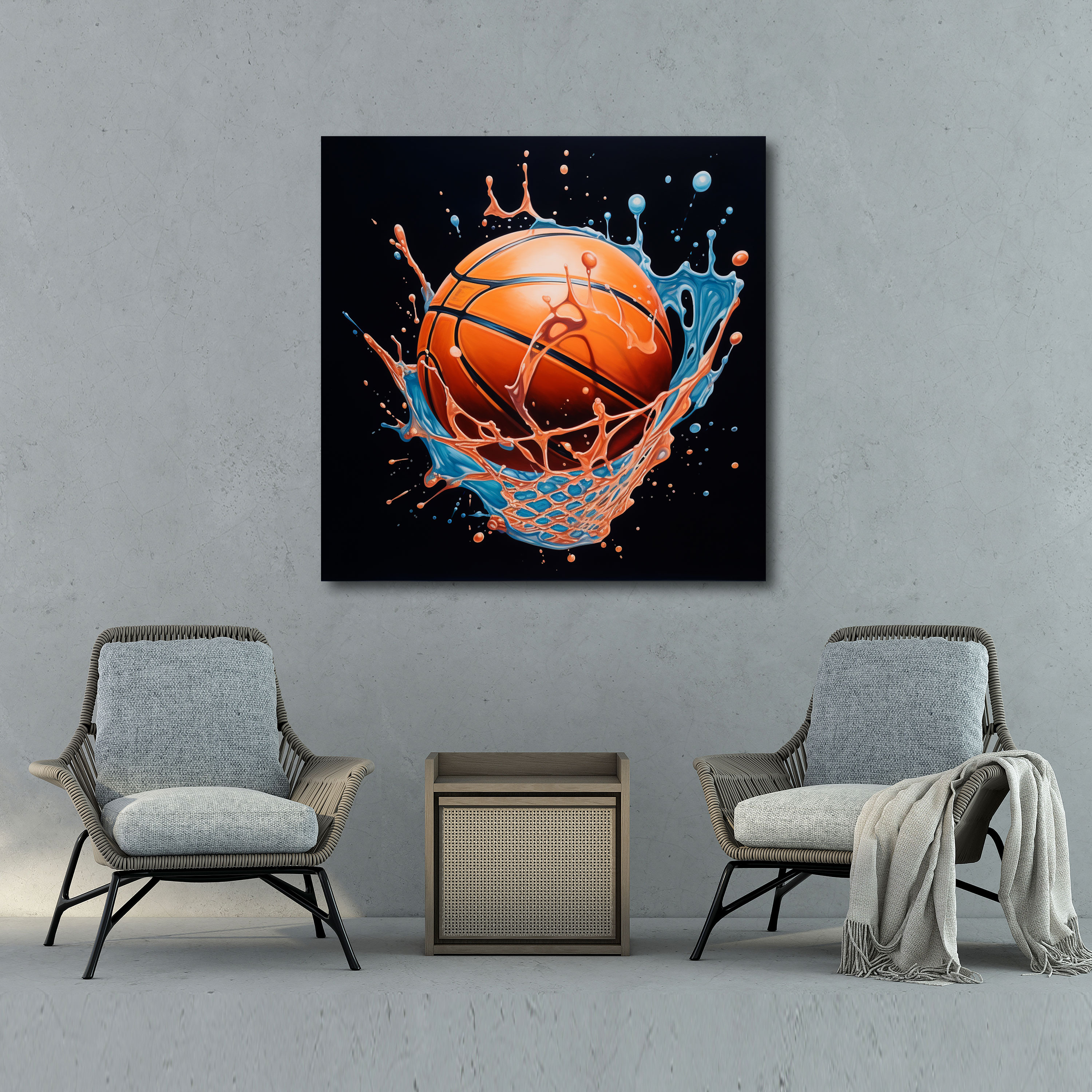 Nba Wall Art - Realistic Acrylic Basketball Canvas Print - Nba, Canvas, Nba, Wall Decoration