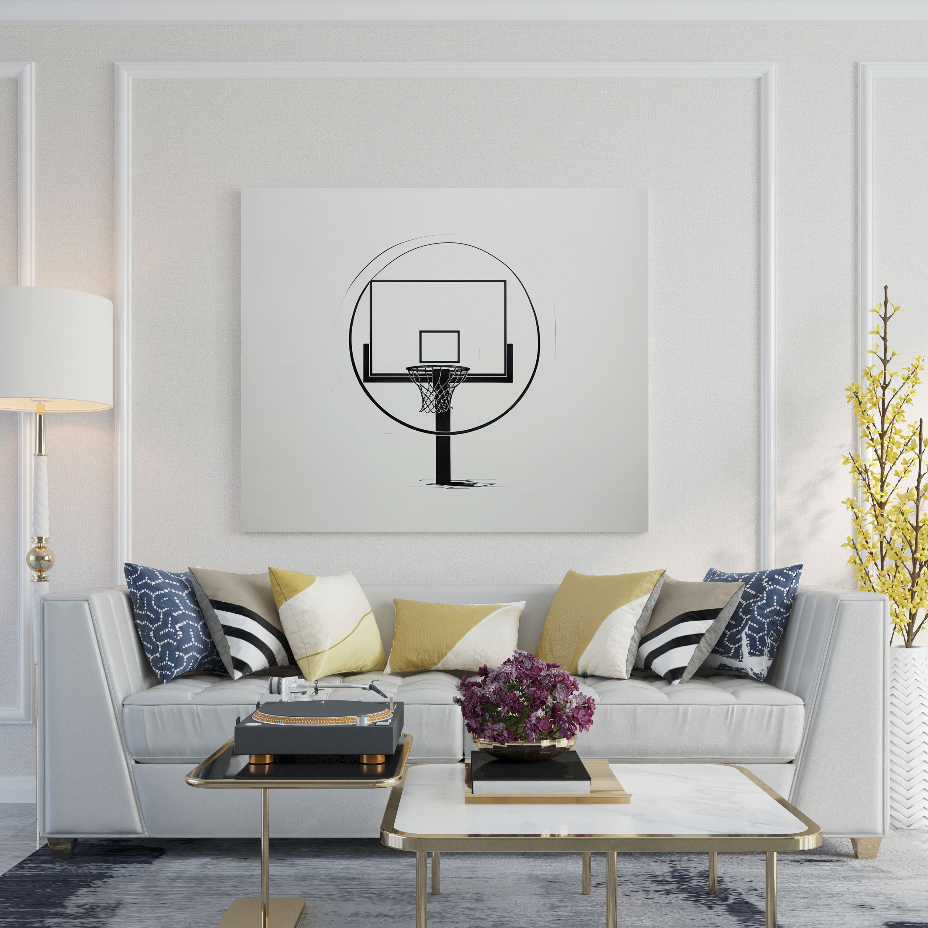 Nba Canvas Print - Minimalistic Basketball Wall Art - Nba, Nba, Canvas Wall Art, Art Lovers