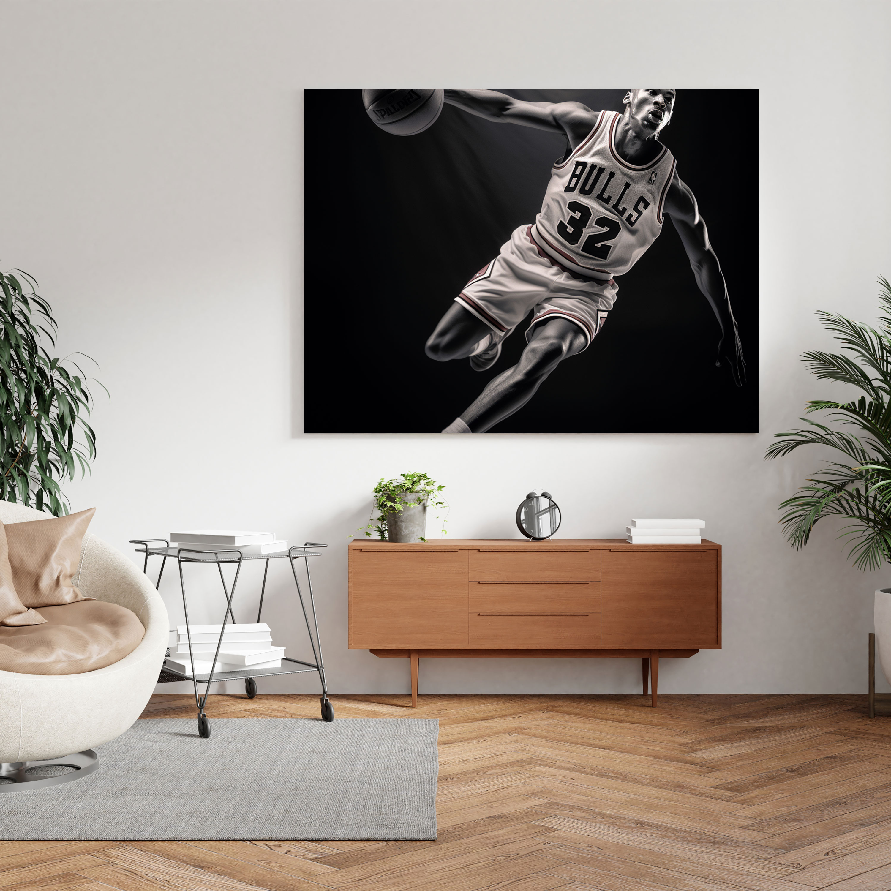 NBA Leinwandbild - Legendärer Wurf - Wanddekoration Michael Jordan