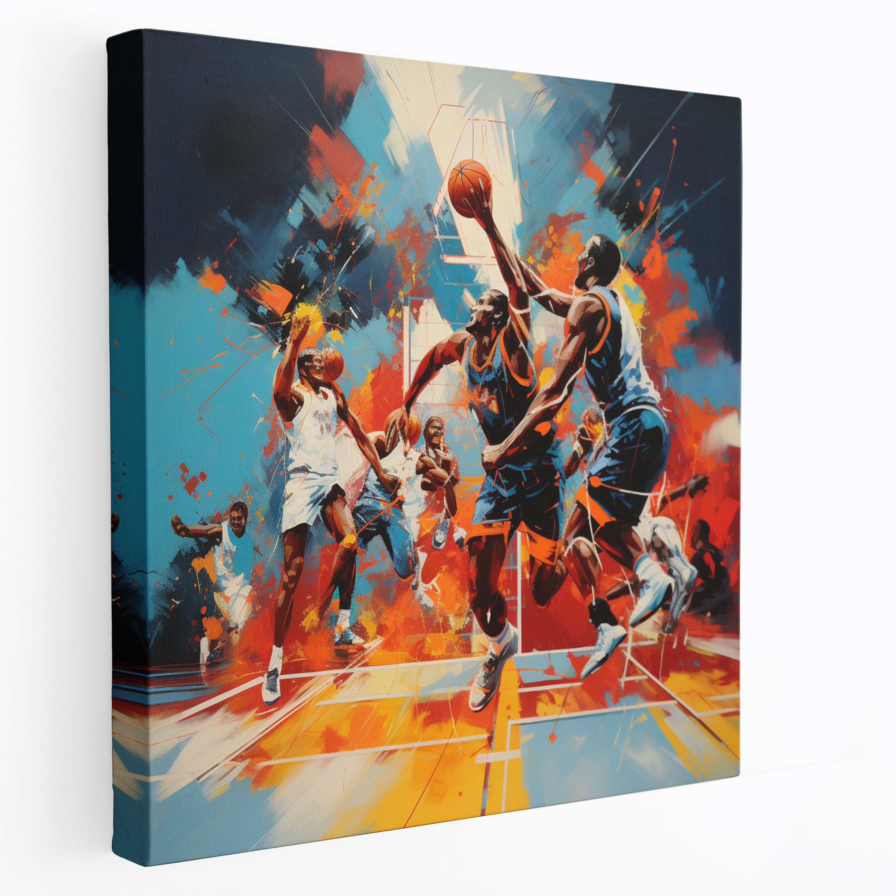Nba Canvas Print - Basketball Game In Action - Nba, Dynamic Colors, Canvas Print, Wall Decoration