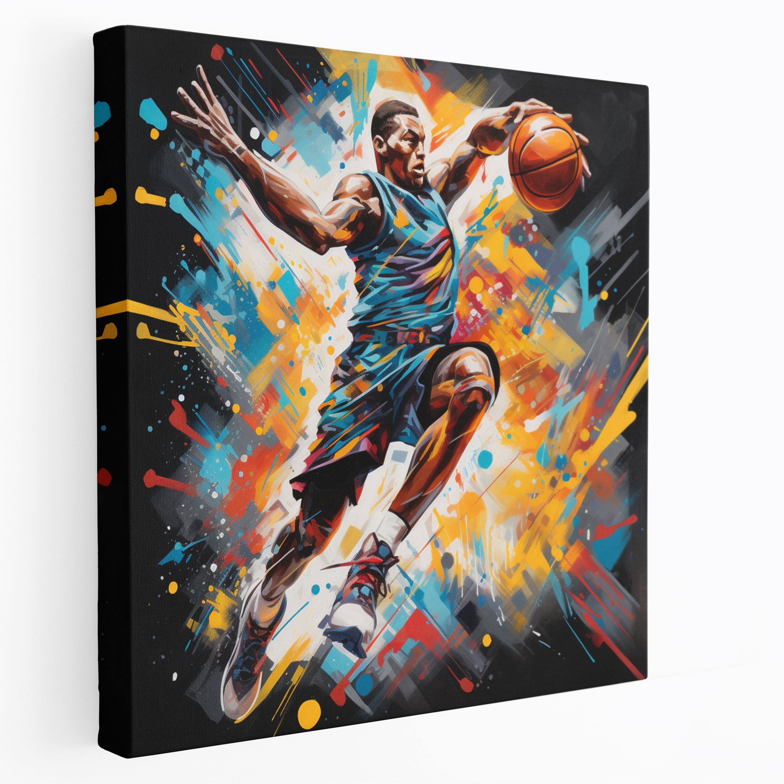 Nba Canvas Print - Graffiti-Style Basketball Player Wall Art - Nba, Nba Canvas Print, Dunking The Ball, Graffiti-Style Artwork
