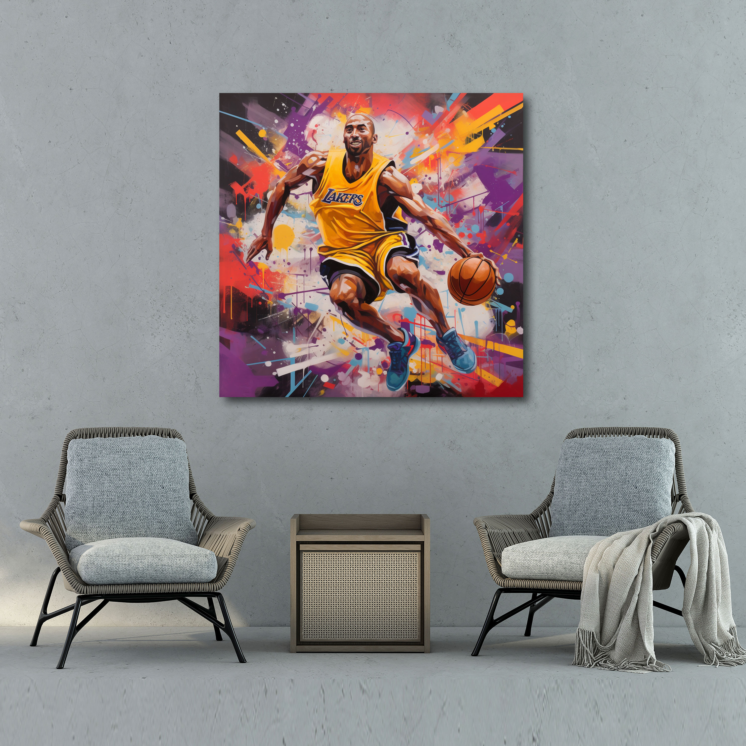 Nba Canvas Print - Kobe Bryant Dunking On Opponents - Nba, Kobe Bryant, Canvas, Canvas Wall Art