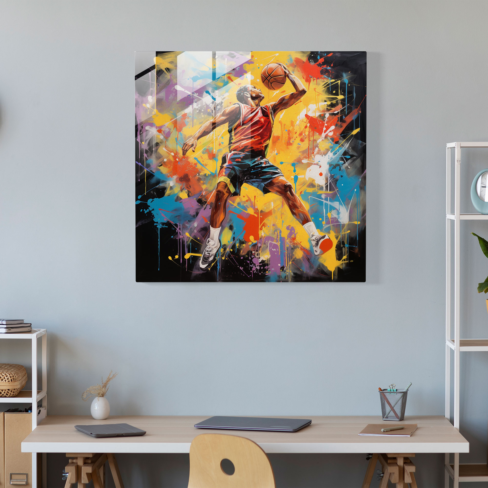 Nba Abstract Acrylic Glass Print - Nba, Modern Art, Nba, Basketball Player
