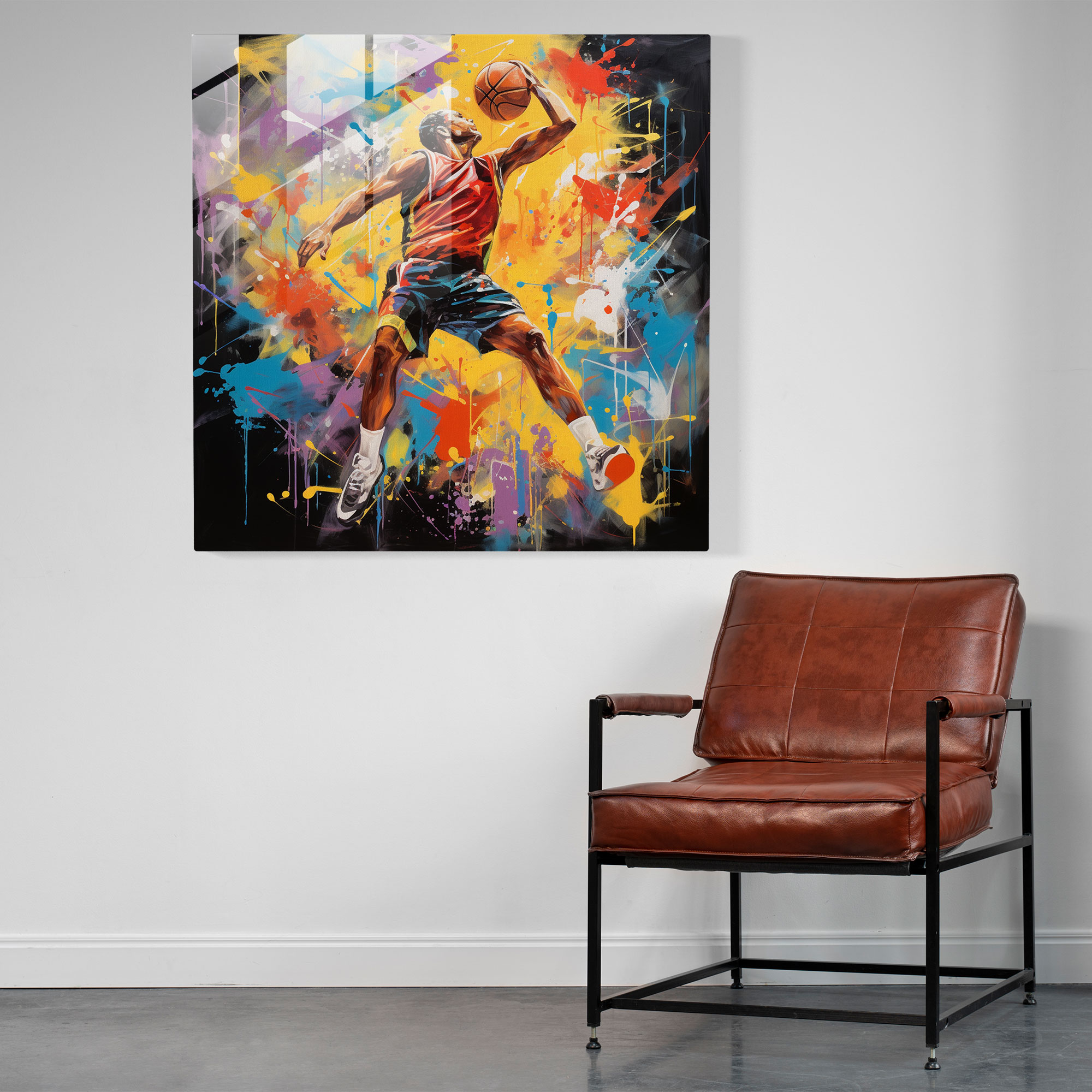Nba Abstract Acrylic Glass Print - Nba, Modern Art, Nba, Basketball Player