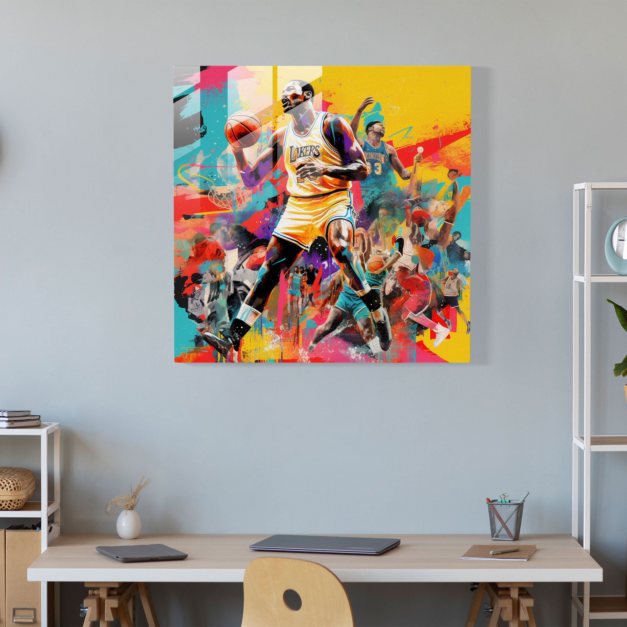 NBA Pop Art Collage Glasbild - NBA NBA-Spieler Glas-Kunst Wanddekoration