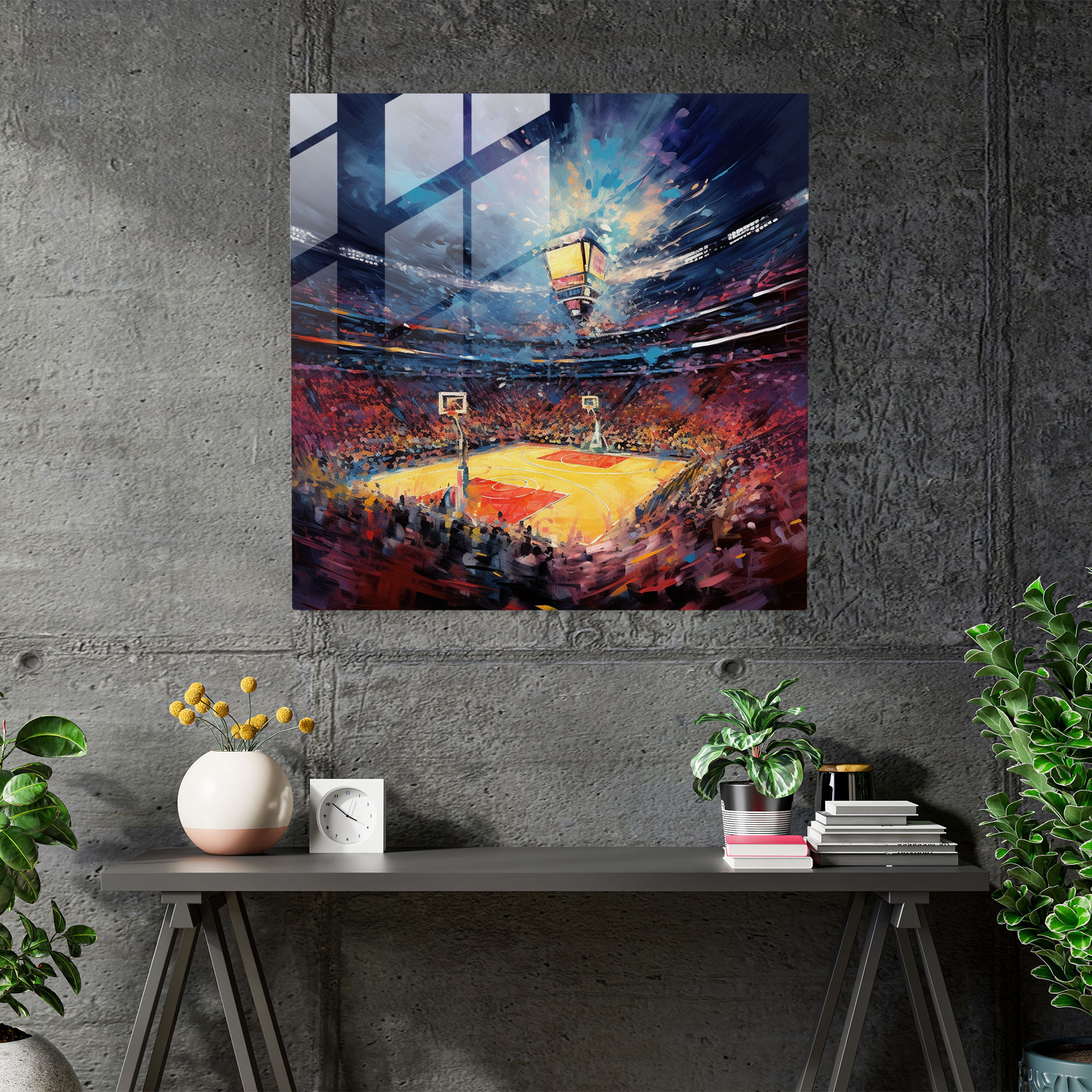 Nba Impressionist Glass Print - Nba, Modern Art, Glass Wall Art, Nba