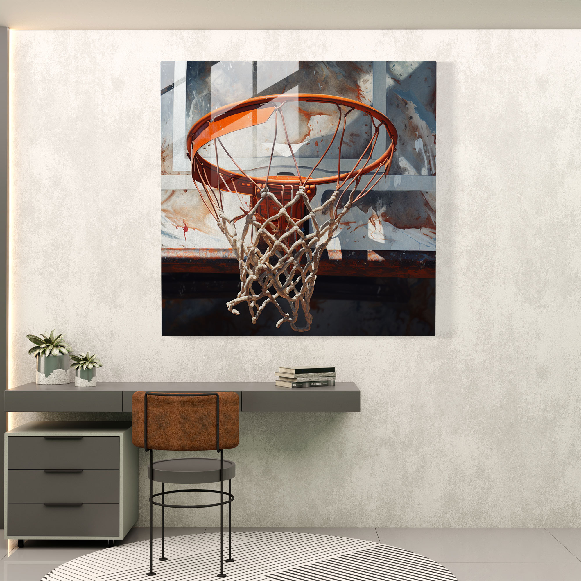 NBA Glasbild in fotorealistischem Stil - Moderne Kunst Glasdesign