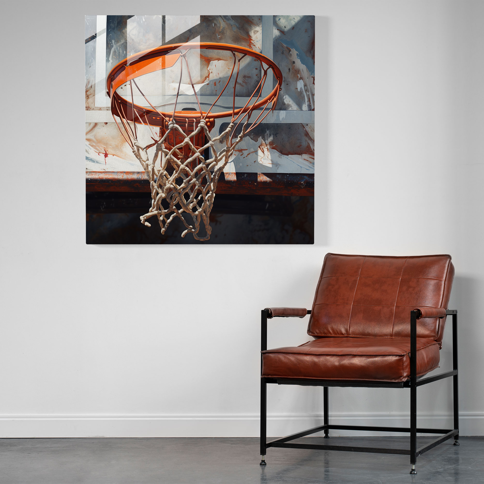 NBA Glasbild in fotorealistischem Stil - Moderne Kunst Glasdesign