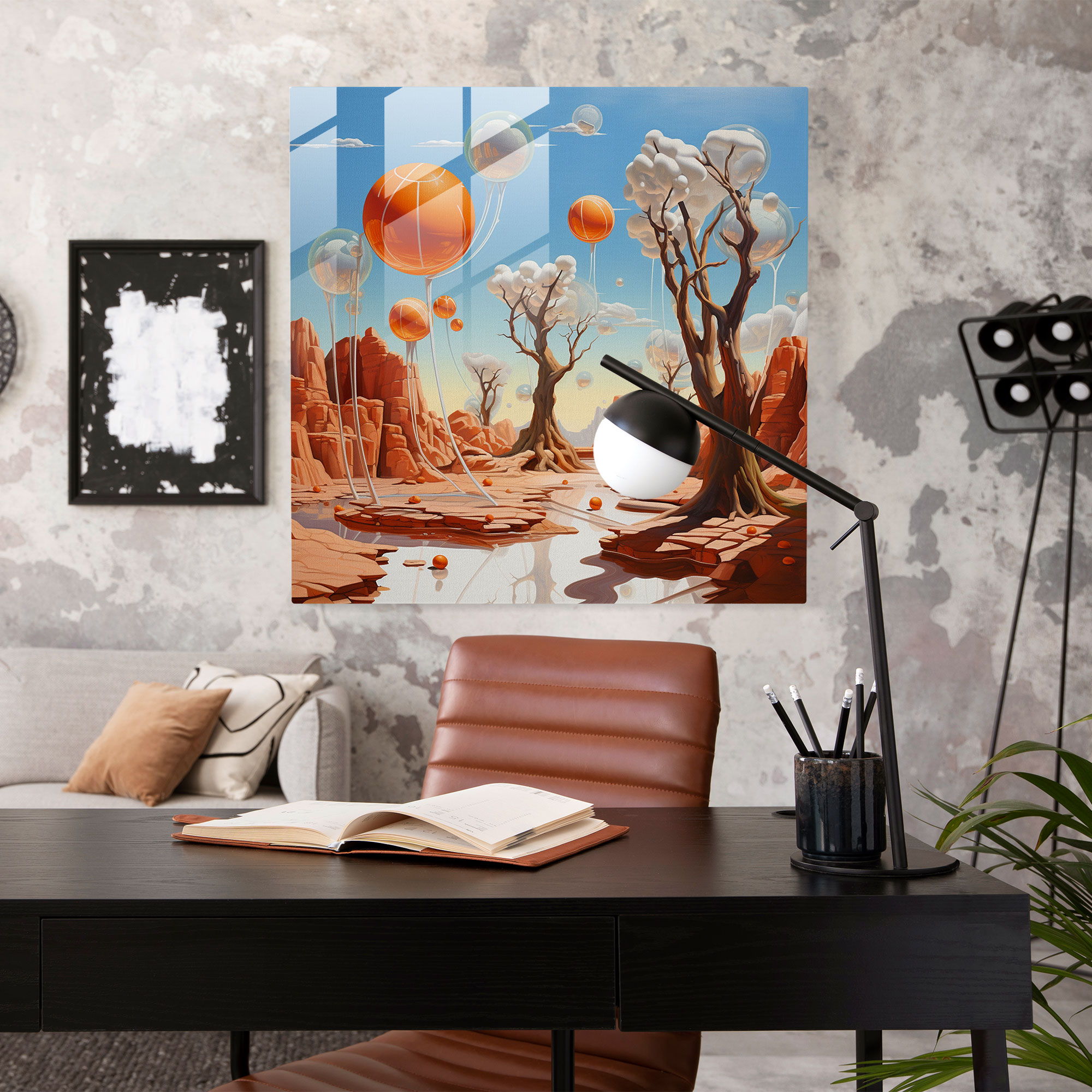 Nba Surrealist Glass Print - Nba, Home Decoration, Nba, Glass Art