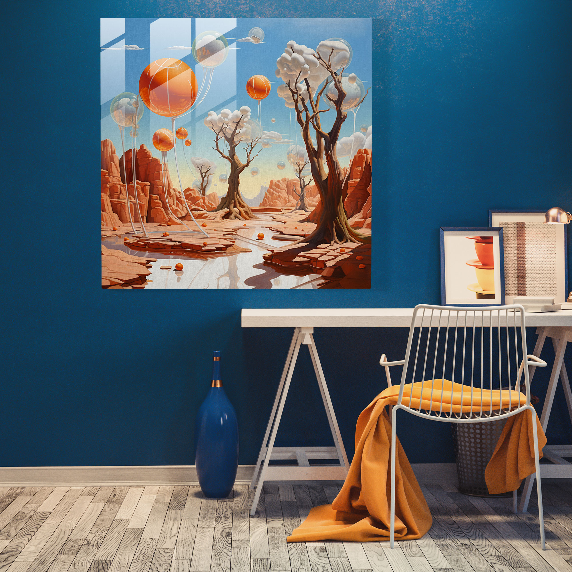 Nba Surrealist Glass Print - Nba, Home Decoration, Nba, Glass Art