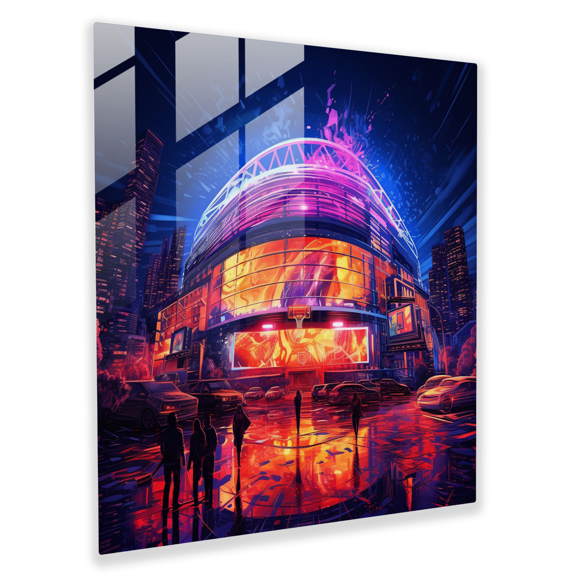 Nba Neon Glasbild - NBA Wohnkultur Glaswandkunst Neonlichter