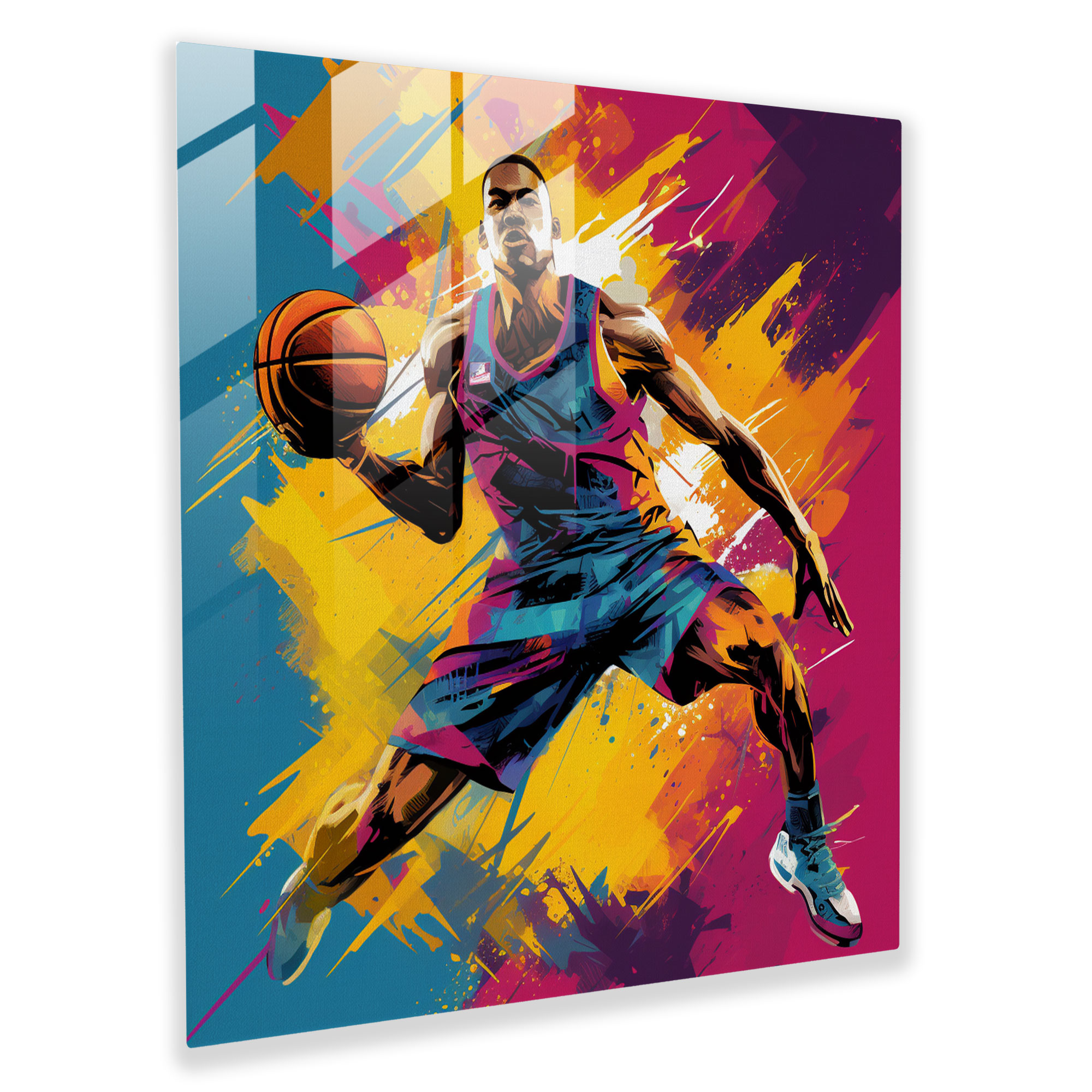 Nba Glass Print - Pop Action - Nba, Pop Art, Nba, Glass Art