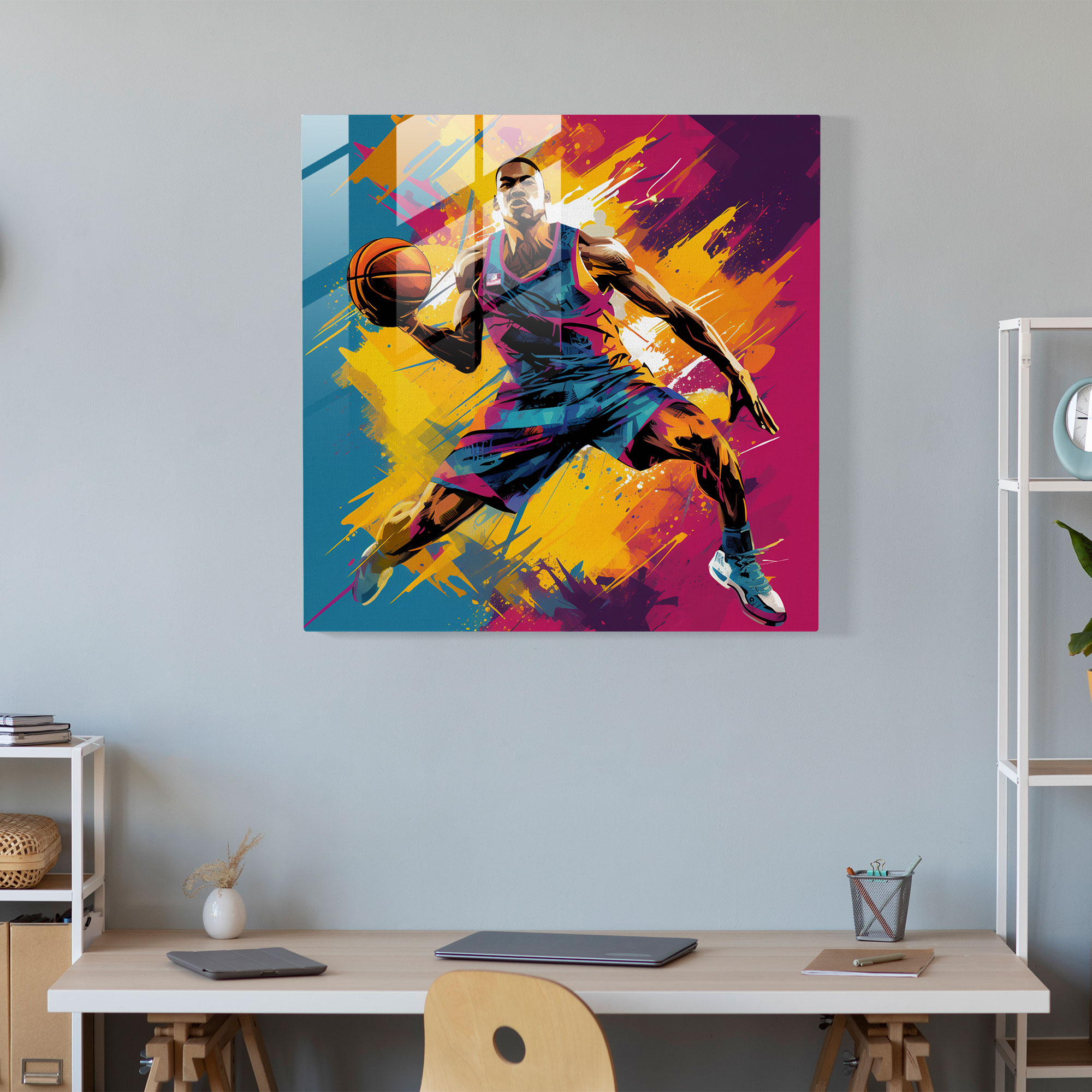 Nba Glass Print - Pop Action - Nba, Pop Art, Nba, Glass Art