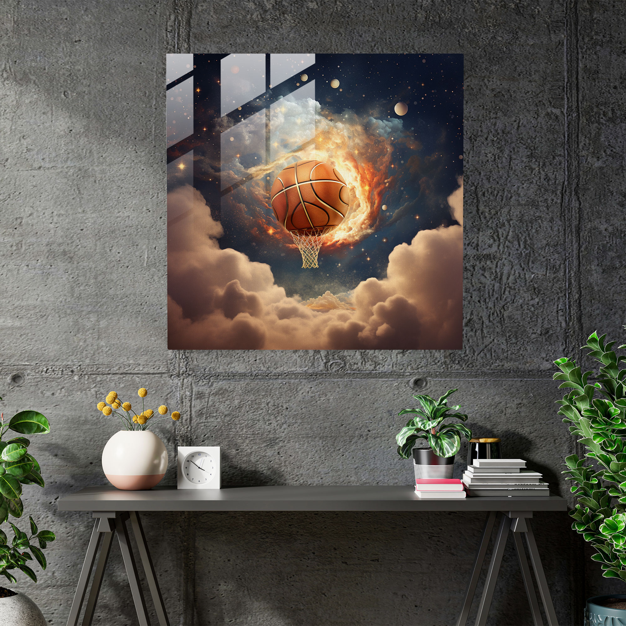 Nba Surreal Glass Print - Nba, Glass Wall Art, Nba, Surreal Artwork