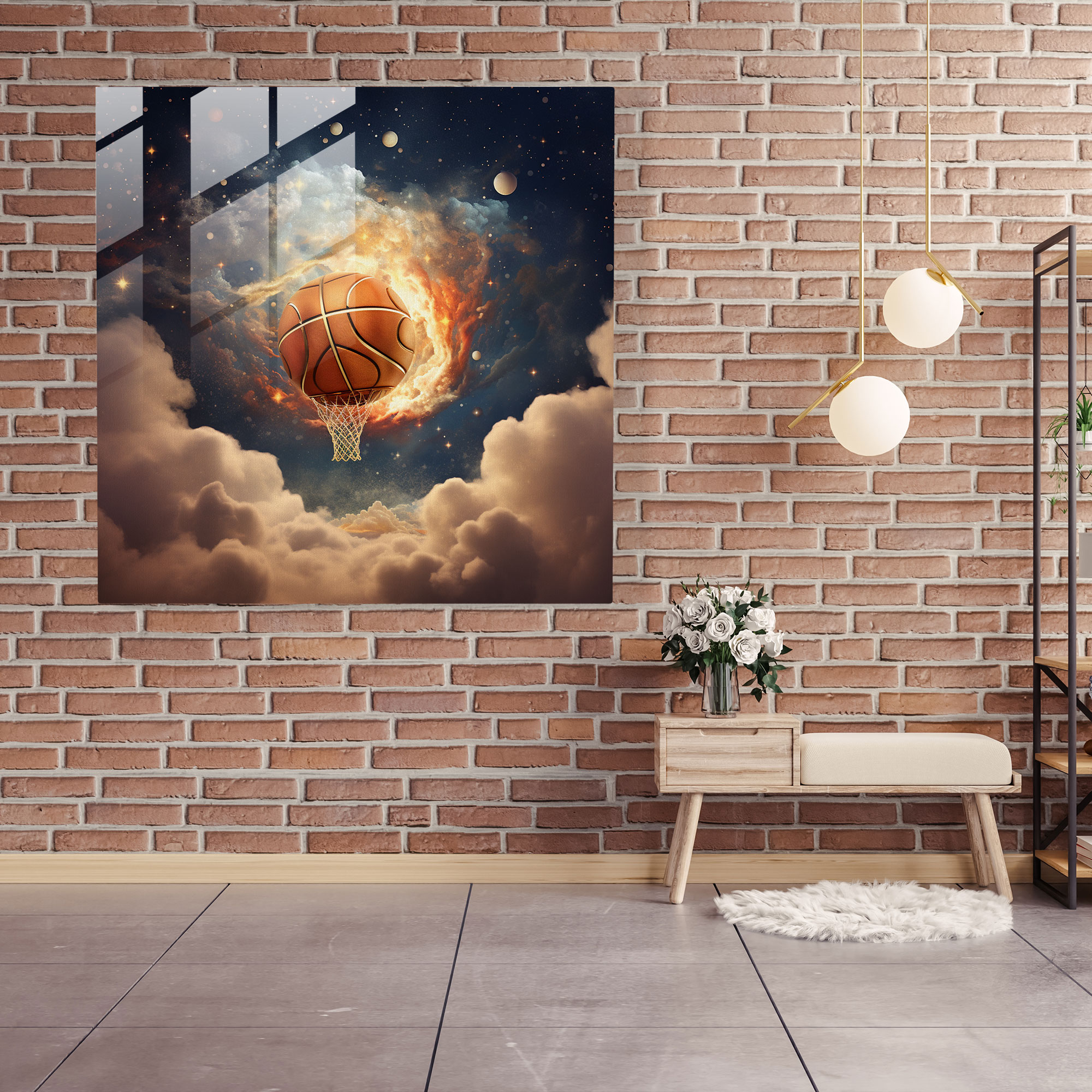 Nba Surreal Glass Print - Nba, Glass Wall Art, Nba, Surreal Artwork