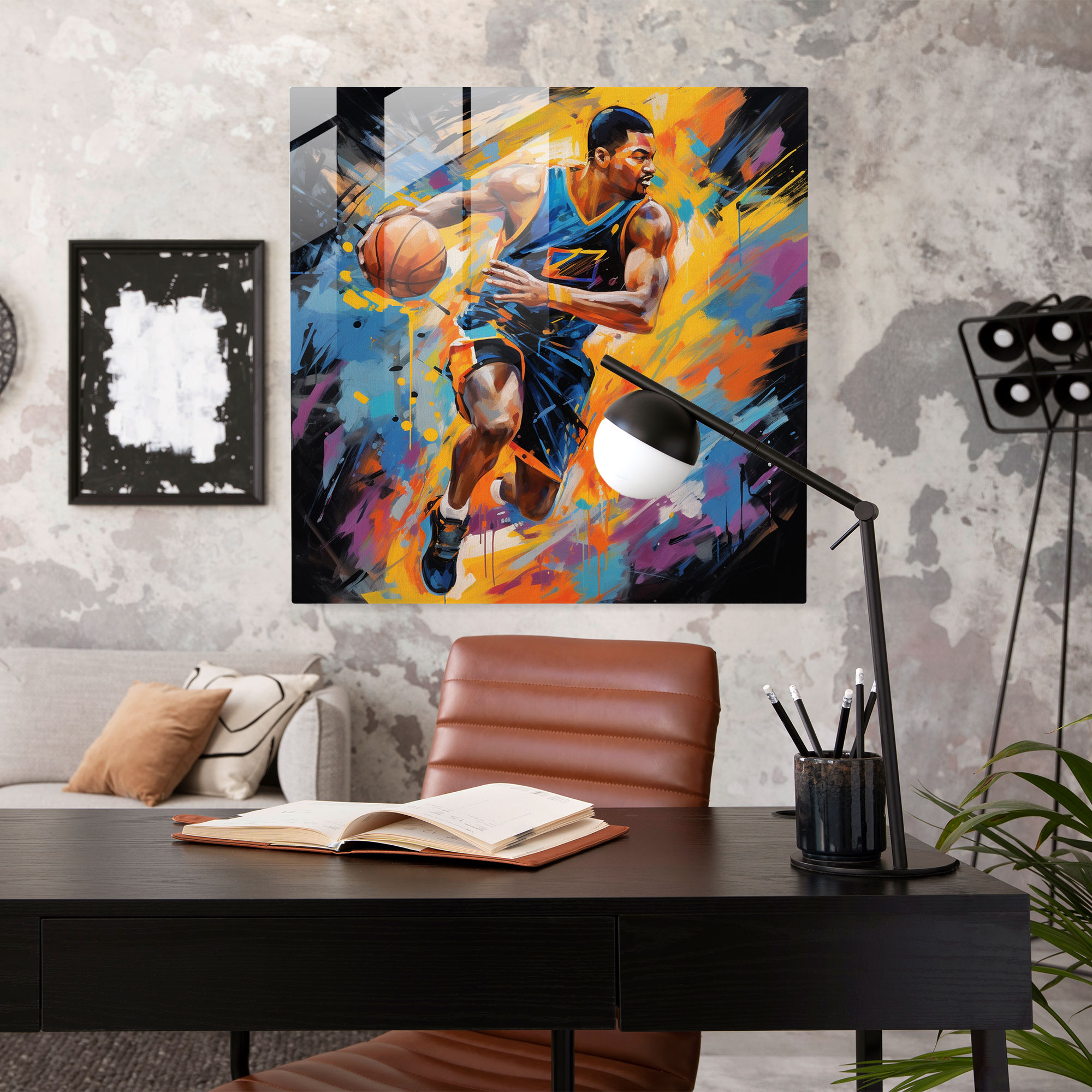 Nba Abstract Fluidity Glass Print - Nba, Glass Wall Art, Modern Art, Abstract Art