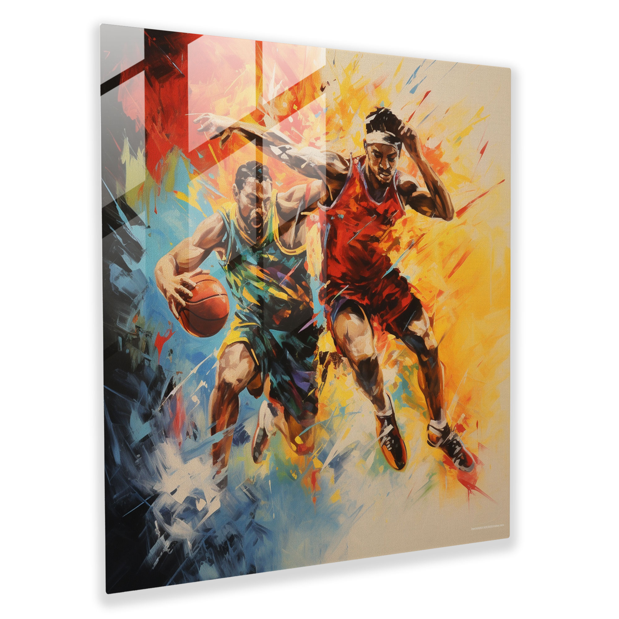 Nba Abstraktes Glasbild - Nba Glas Kunst Wohn Dekoration